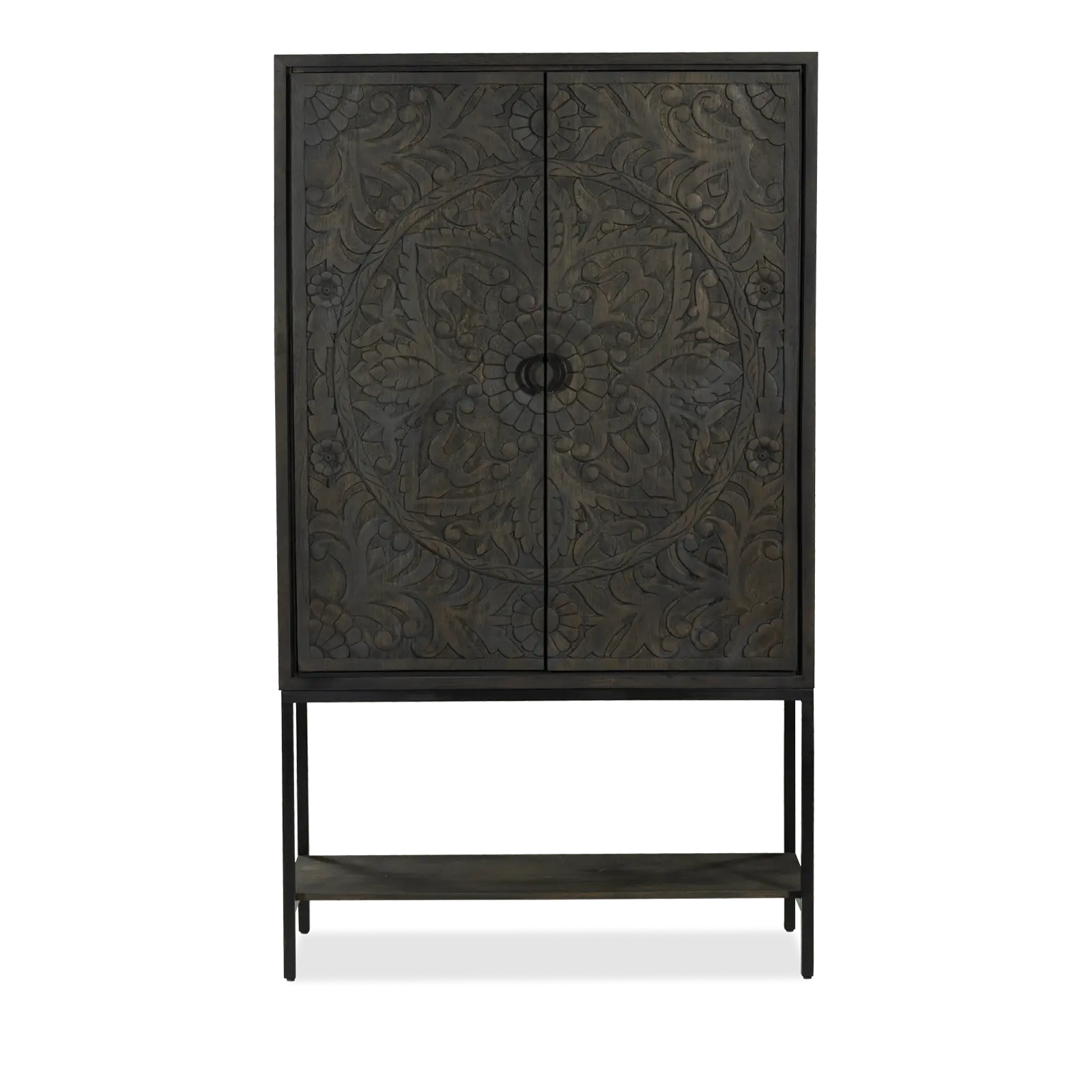Opbergkast Belleville - 110 cm - 2 deuren - Mangohout Cacao Bruin