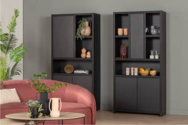 Opbergkast zwart hout modern