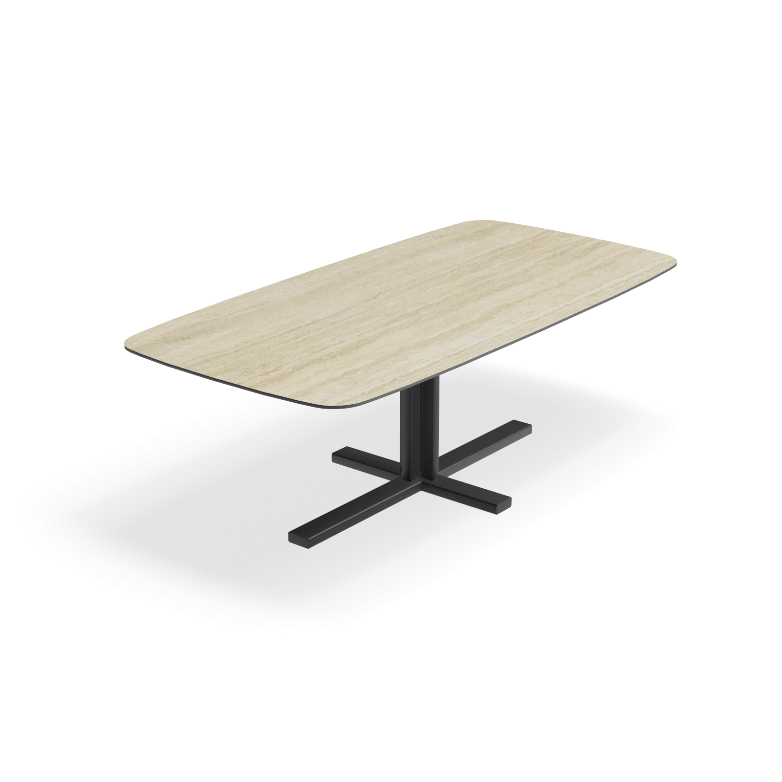 Eettafel Kolos - Deens Ovaal Keramiek Travertine Classico Satin (220x110cm)