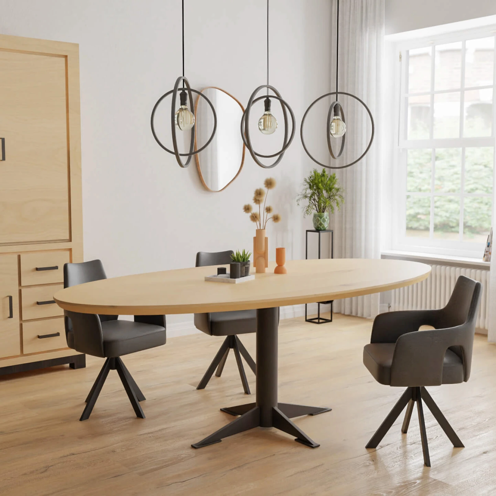 Eettafel Westfield- Ovaal Eiken Nature White (220x110cm)