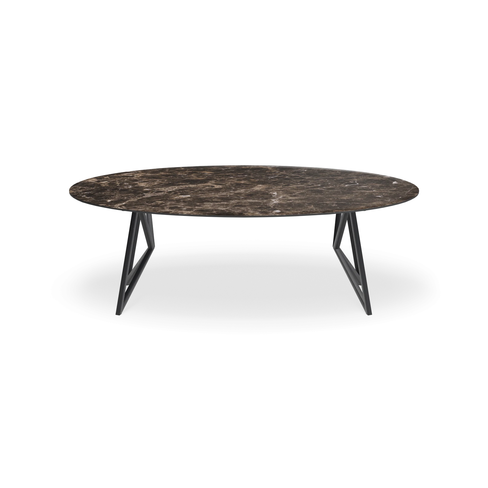 Eettafel Crosse Los - Ovaal Keramiek Emprador Dark (220x110cm)