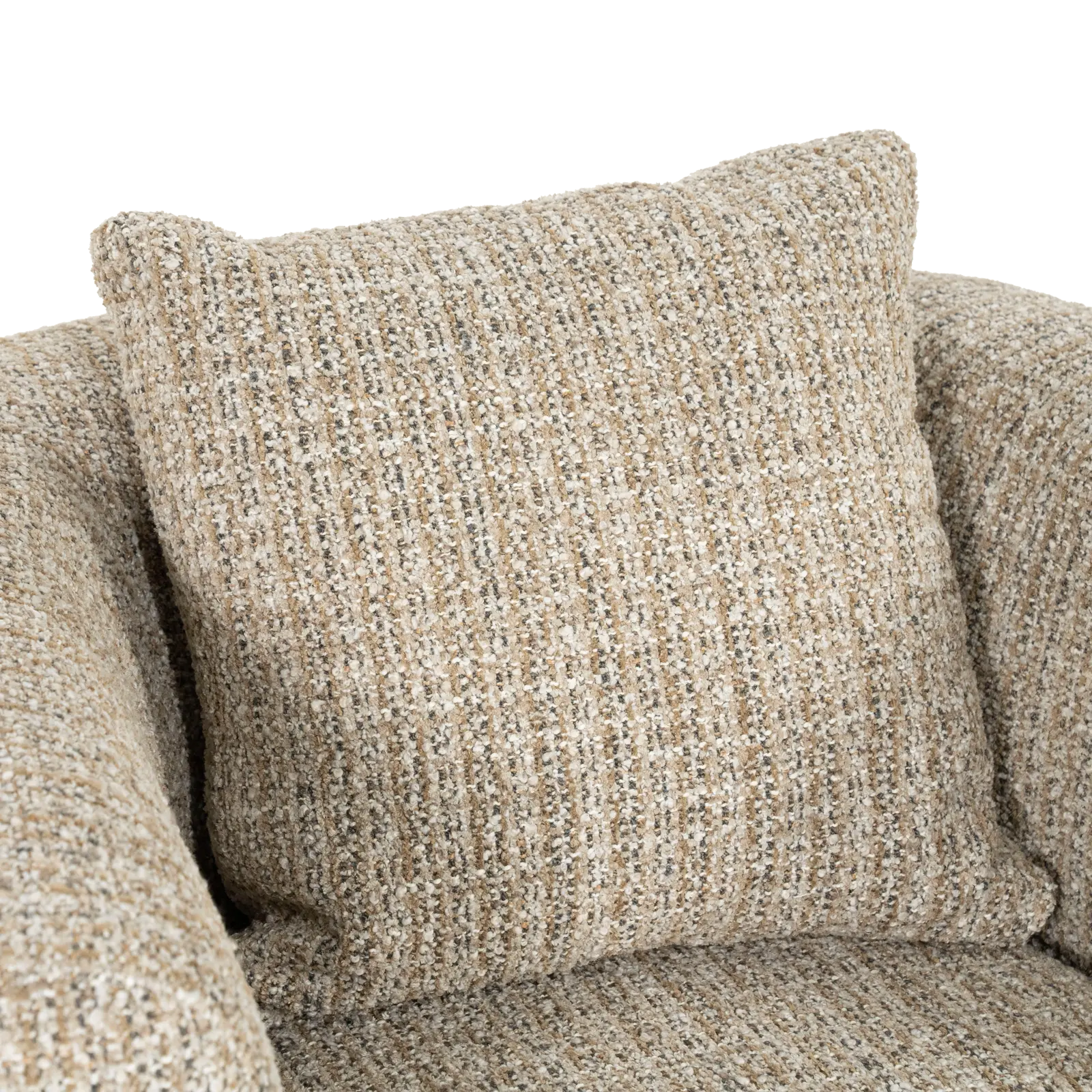 Fauteuil Jordan - draaibaar - stof Asti Taupe - grof geweven - ronde vorm