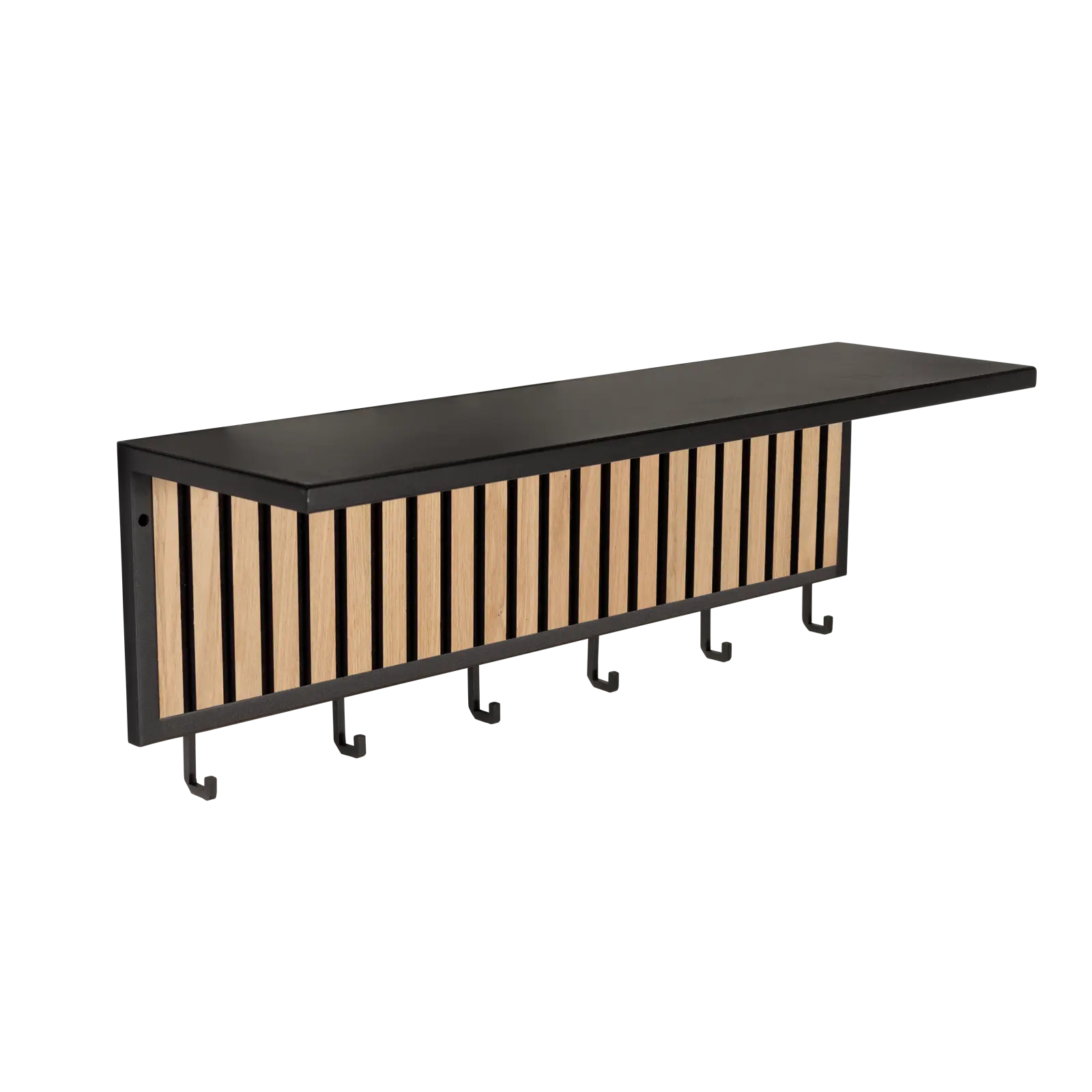 Kapstok Koen - 90 cm - 6 haken - metaal/hout