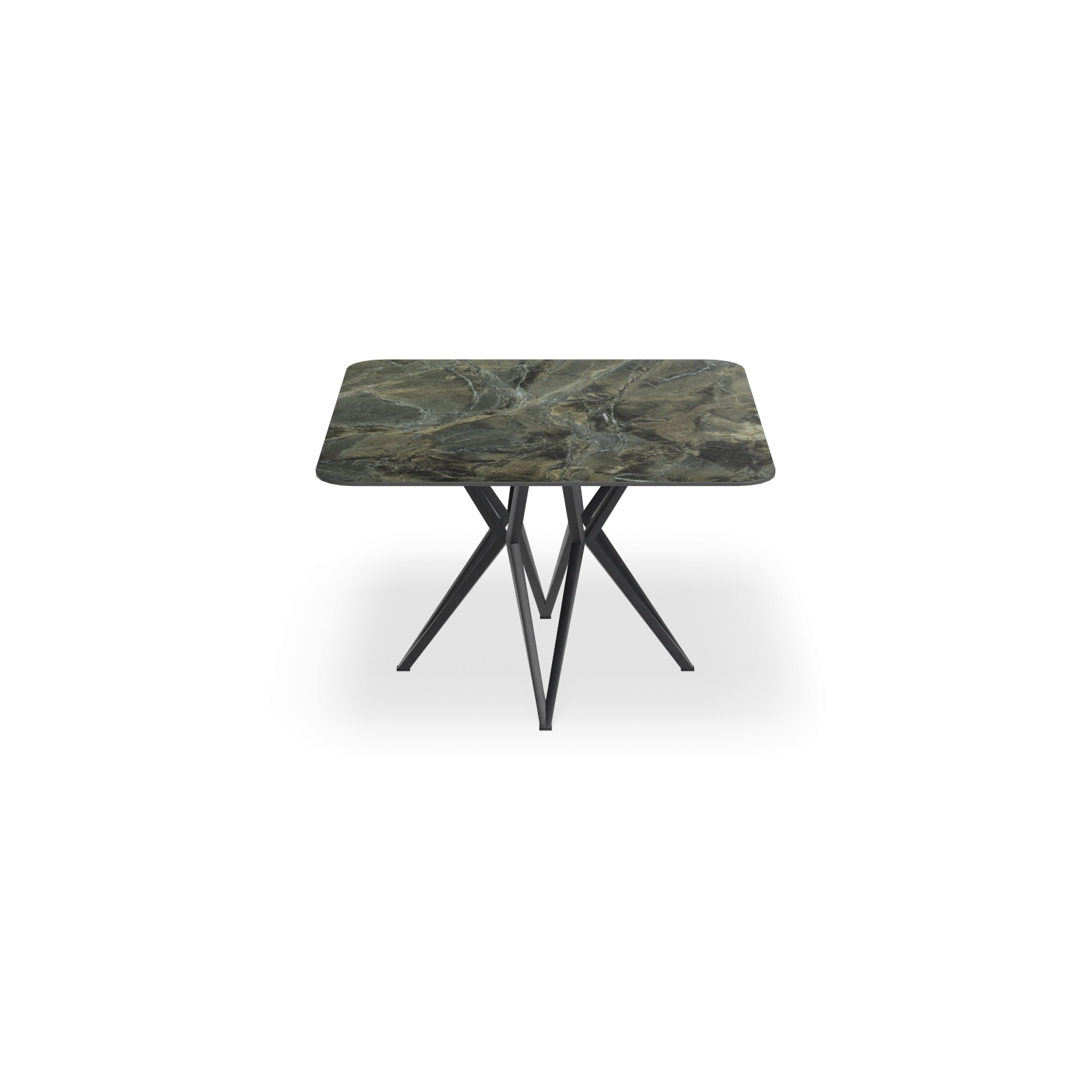 Eettafel Crosse - Vierkant afgeronde hoek Keramiek Verda Borgogna Satin (120x120cm)