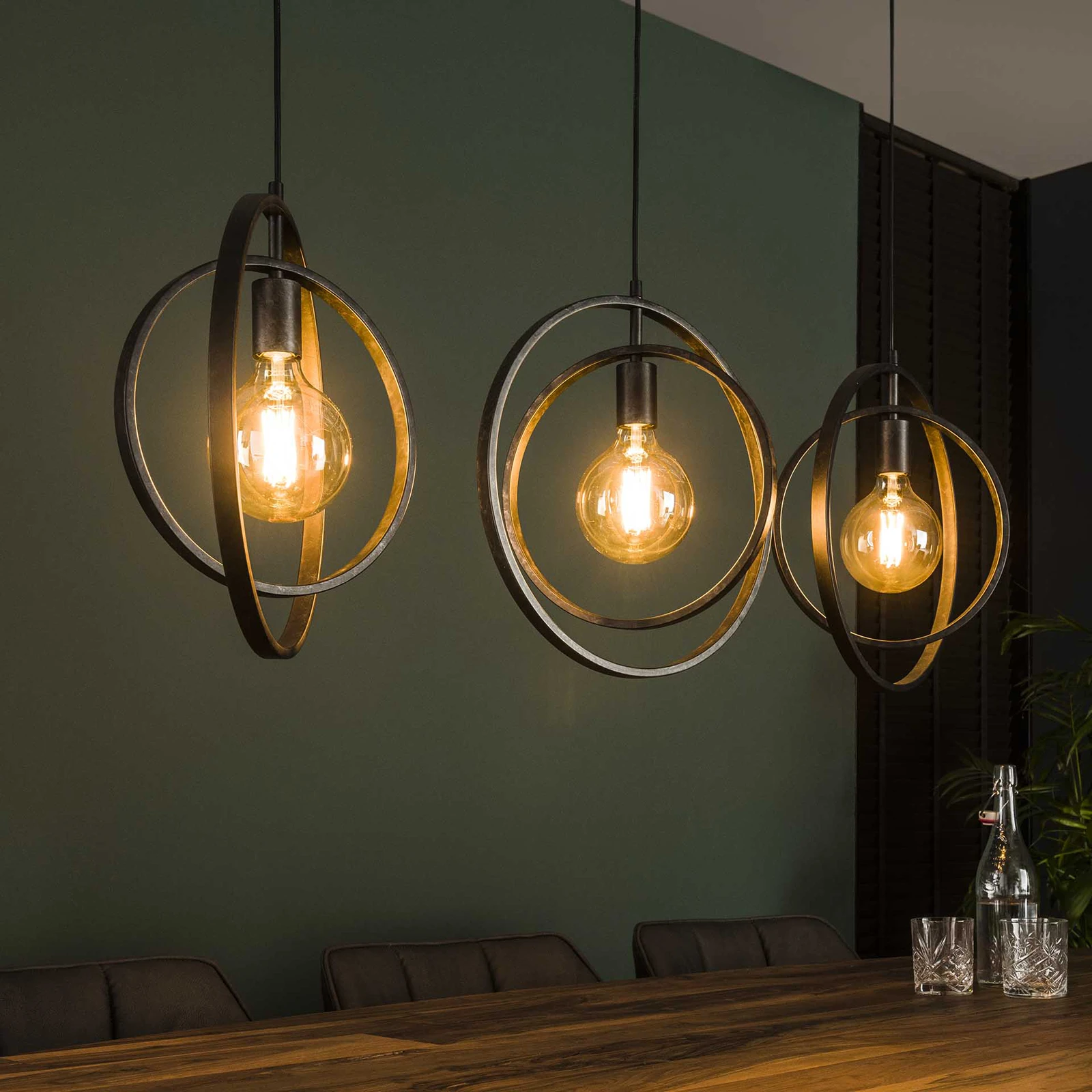 Hanglamp Turn Around (3 lichts) - Charcoal