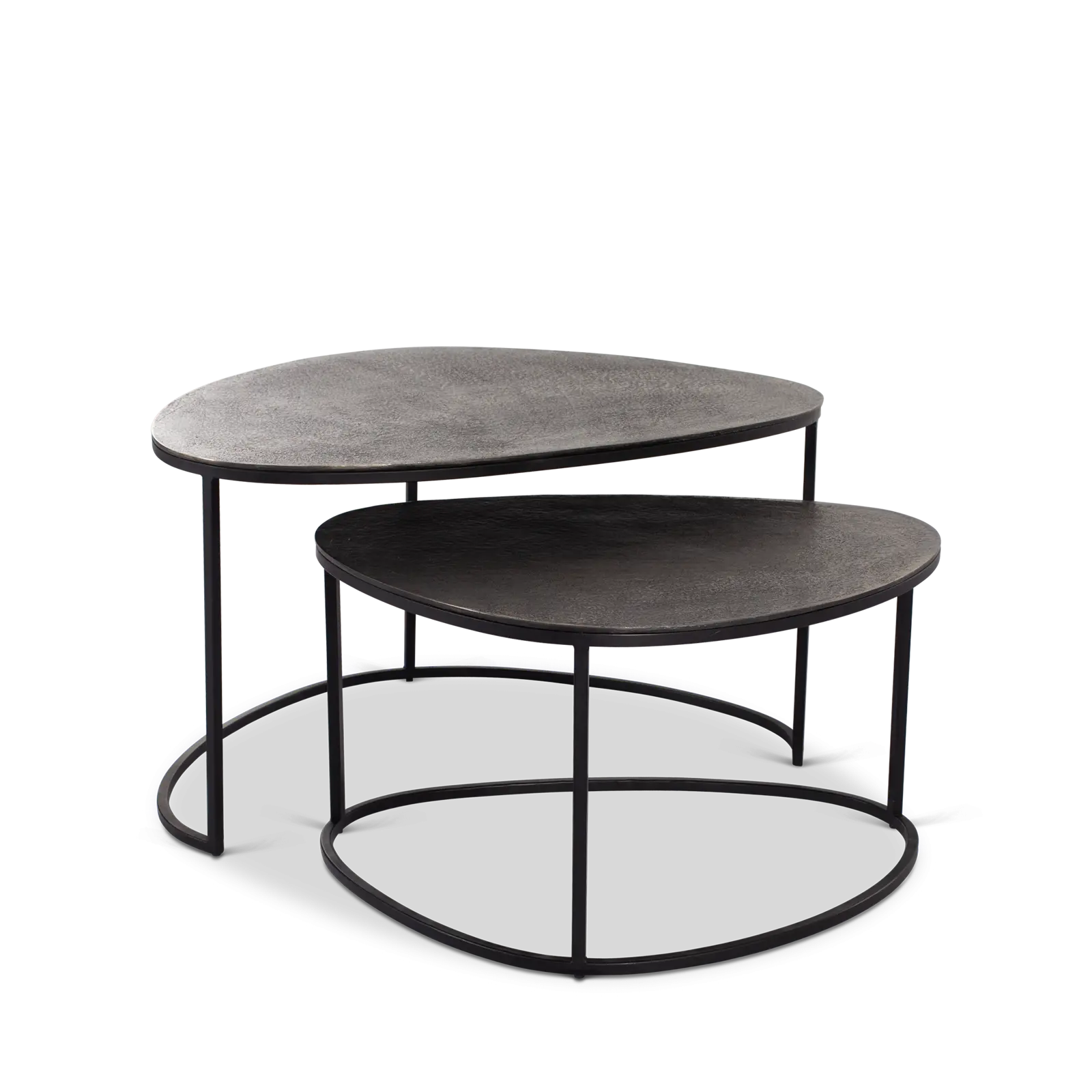 SoBuy FBT42-HG Set van 2 salontafels, bijzettafels, 2-delige set, koffietafel, tafelset, grijs