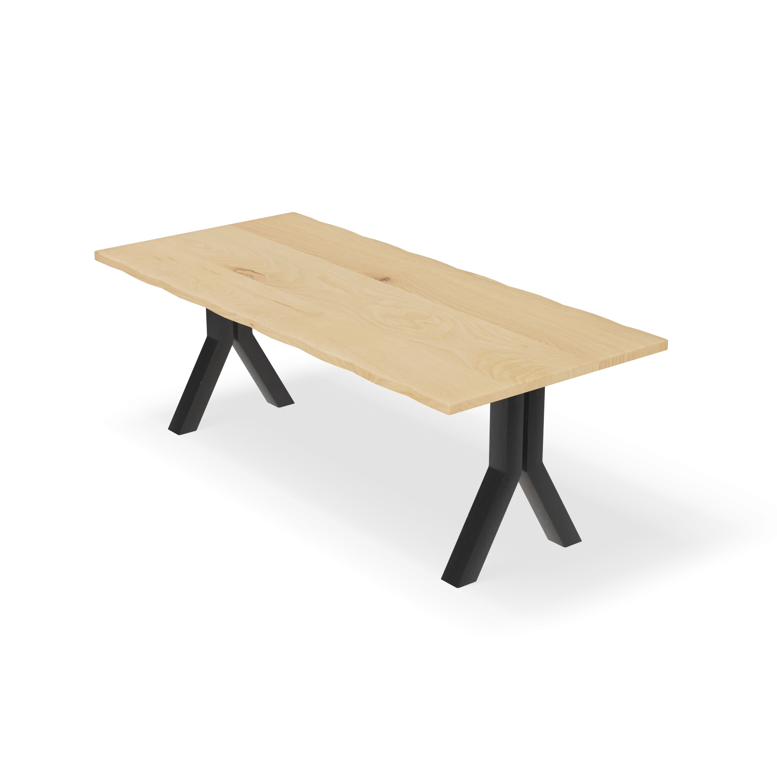 Eettafel Y poot (8x8 cm)- Rechthoekig Boomstam Eiken Nature White (220x100cm)