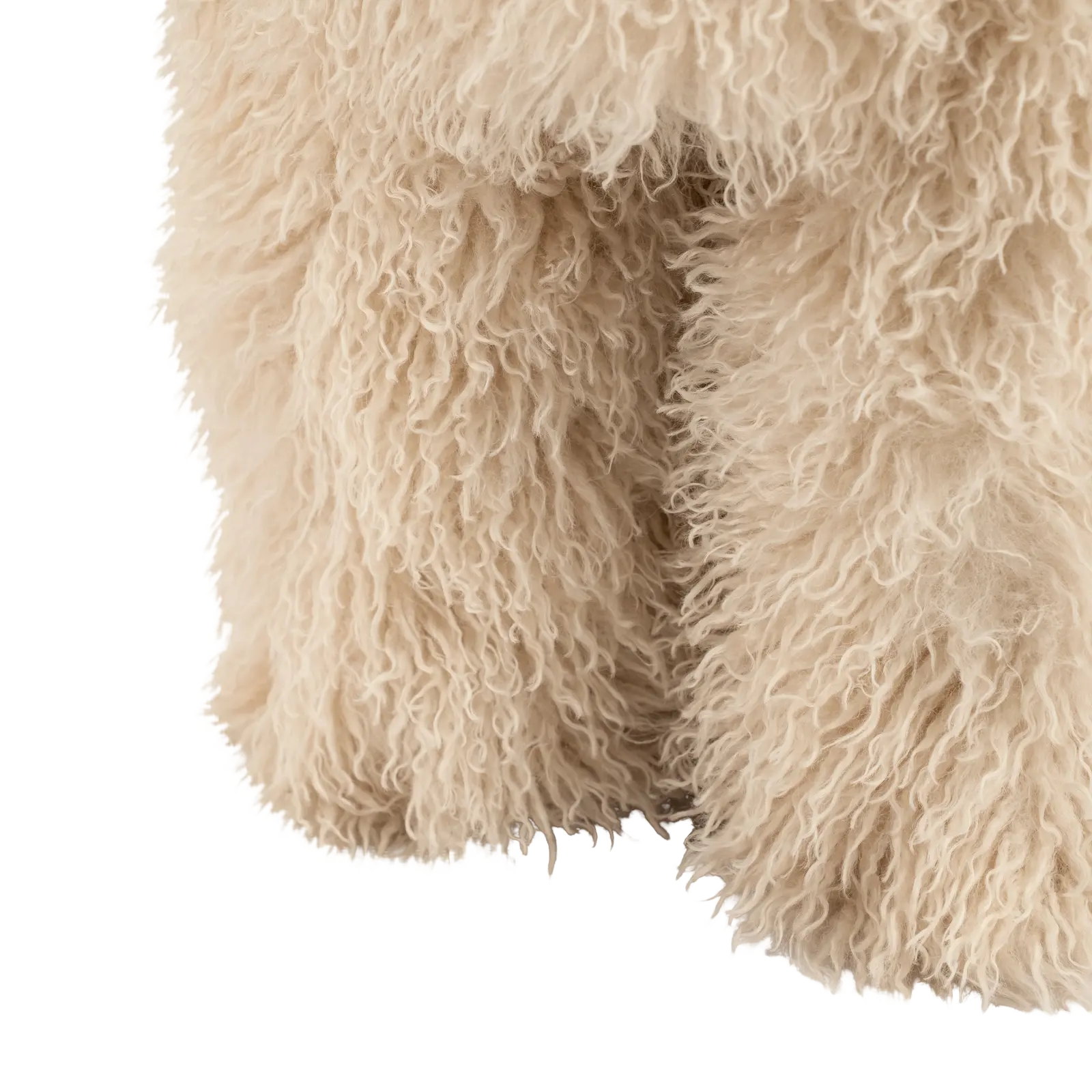 Poef Doodly - Ø40 cm - Fluffy - Beige