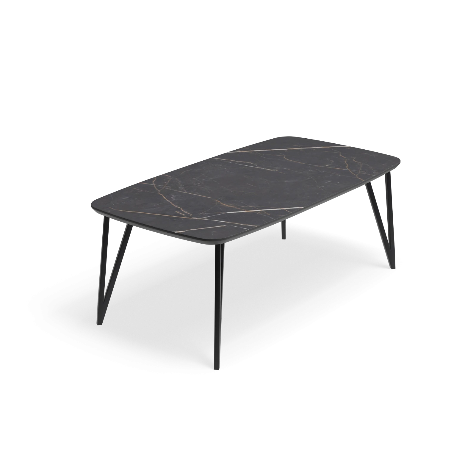 Eettafel Triangle - Deens Ovaal HPL Marmerlook (200x105cm)