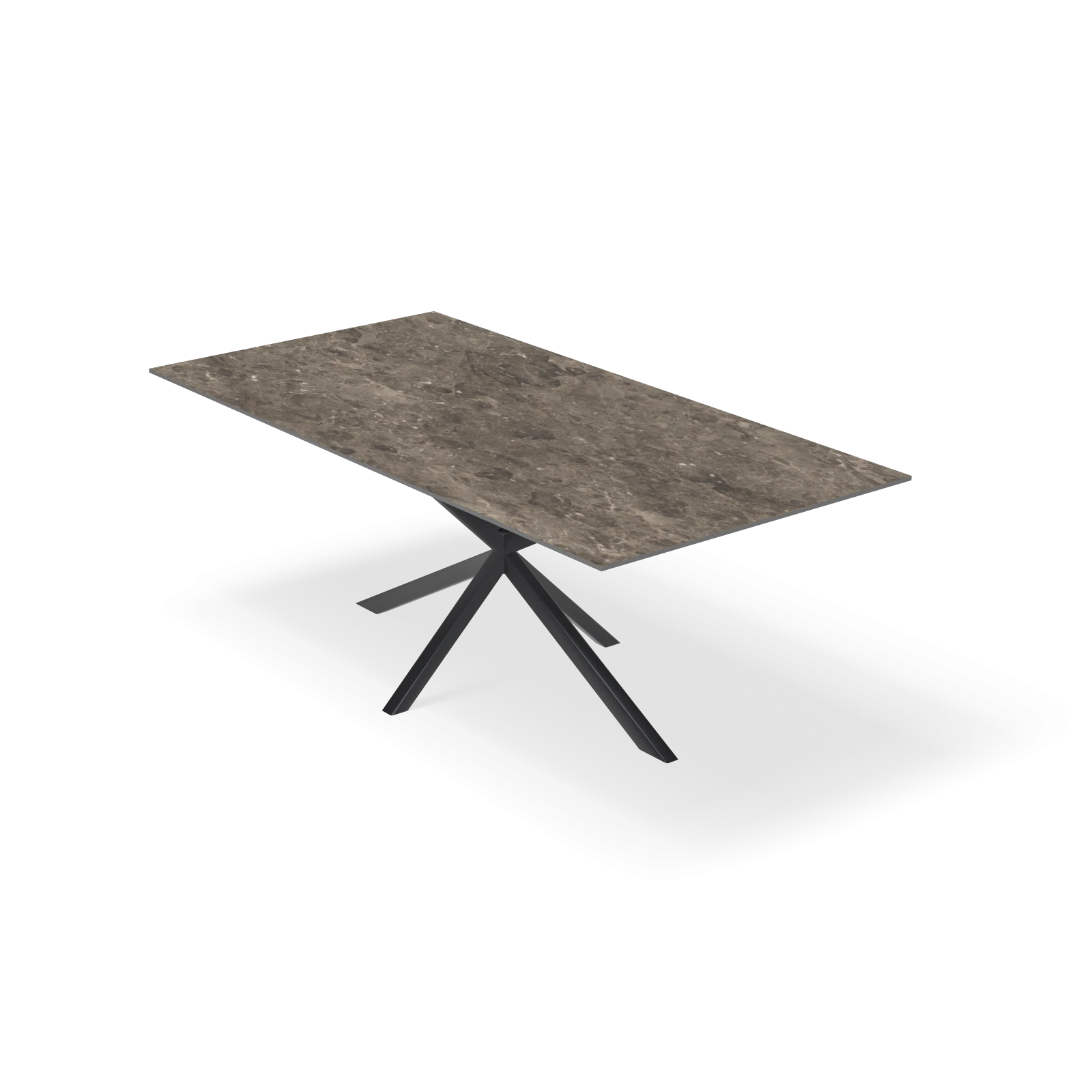 Eettafel North - Rechthoek Keramiek Stone Look Gris du Gent Satin (200x100cm)