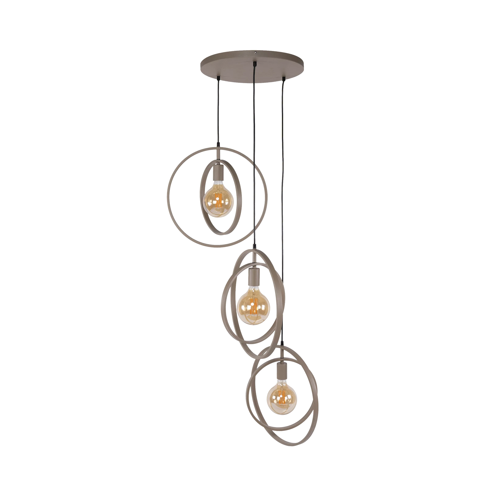 Hanglamp Turn Around (3 lichts getrapt) - Beige