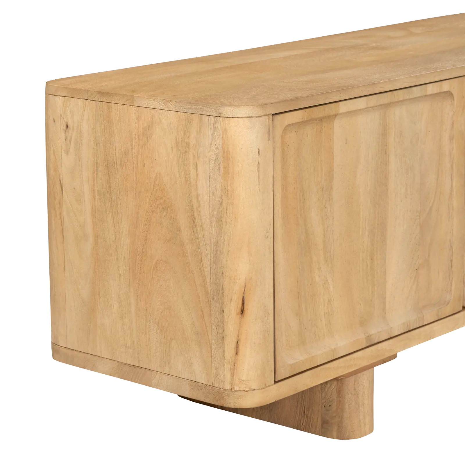 TV meubel Katara - 200 cm - Mangohout Loom Naturel - 4 deuren