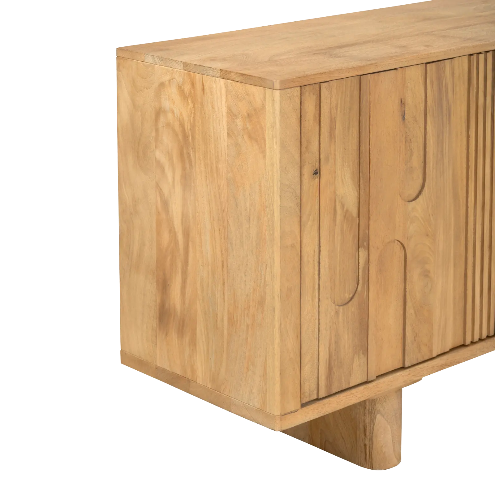 Dressoir Kenya - 200 cm - Mangohout Loom Naturel - 4 deuren