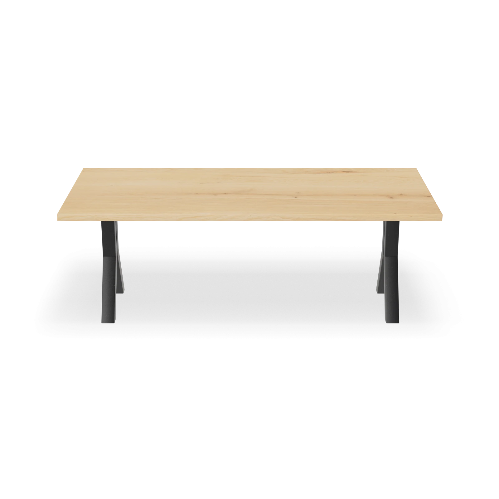 Eettafel Y Poot(8x8cm) - Rechthoek Eiken Nature White (220x110cm)