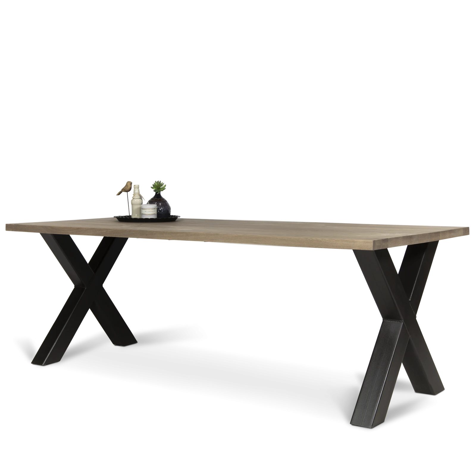 Eettafel (200x90cm - kruispoten) Norfolk - Verweerd