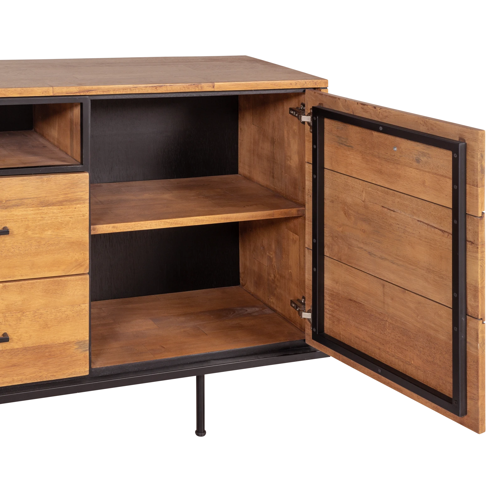 Tv meubel (hoog - 220cm - open vak) Palma - Warmbrown