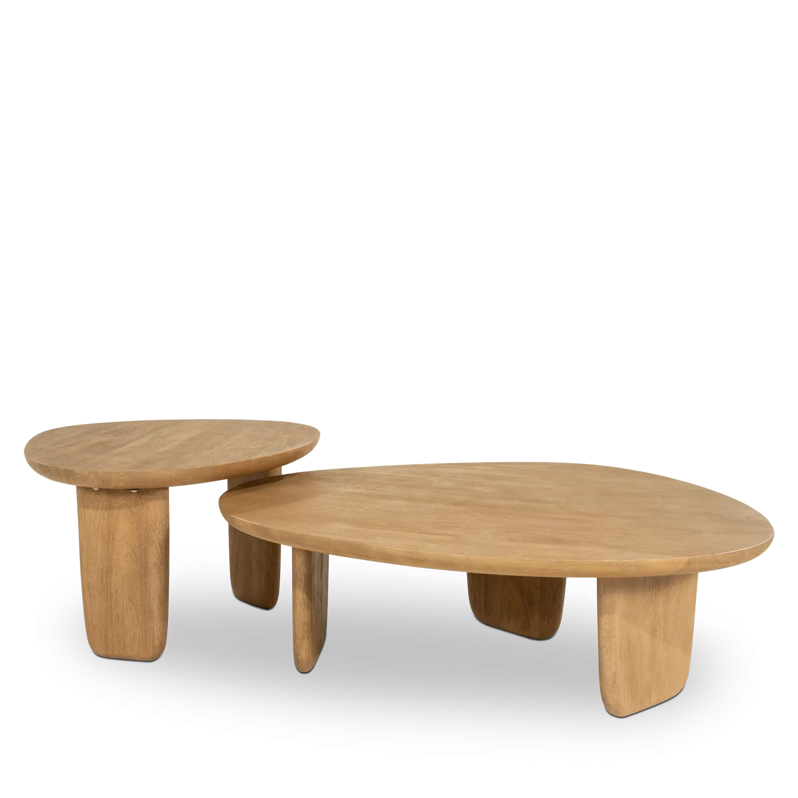 Salontafel Maud - organische vorm 65x57 cm - Mangohout Naturel