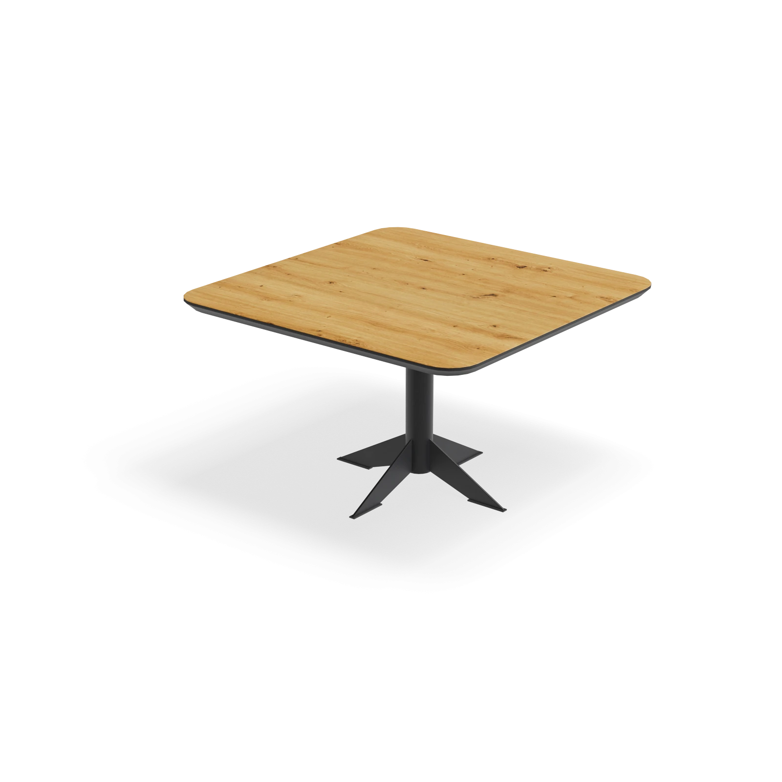 Eettafel Westfield - Vierkant afgeronde hoeken HPL Houtlook Naturel (130x130cm)