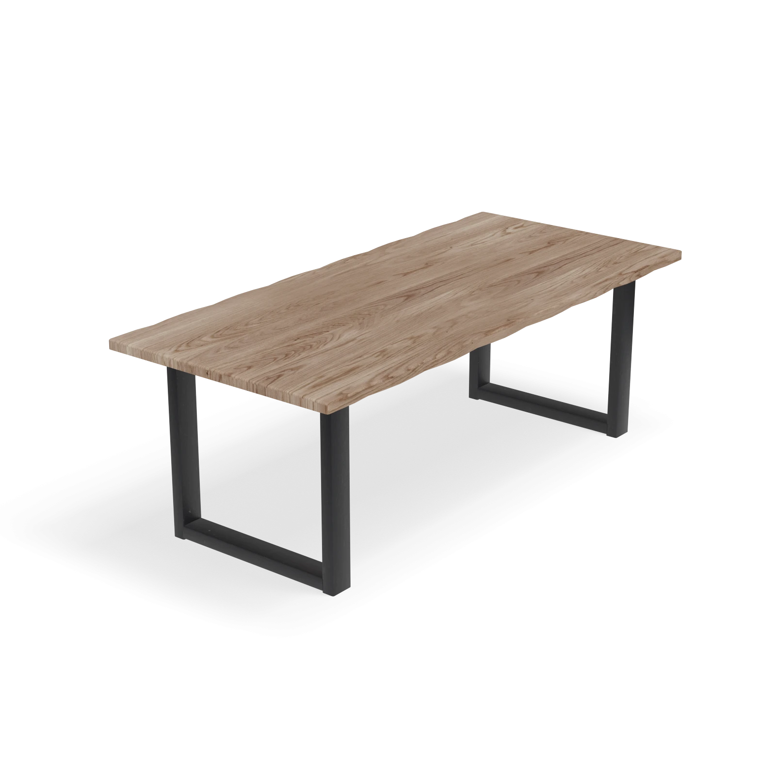 Eettafel U poot - Rechthoekig Boomstam Eiken Kiezel (220x100cm)