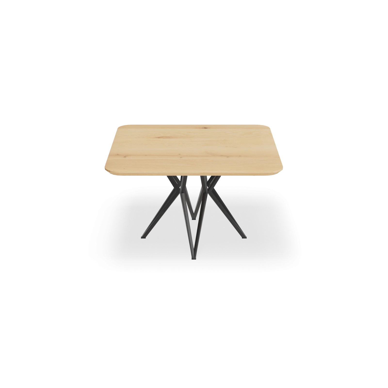 Eettafel Crosse - Vierkant afgeronde hoek Eiken Nature White (130x130cm)