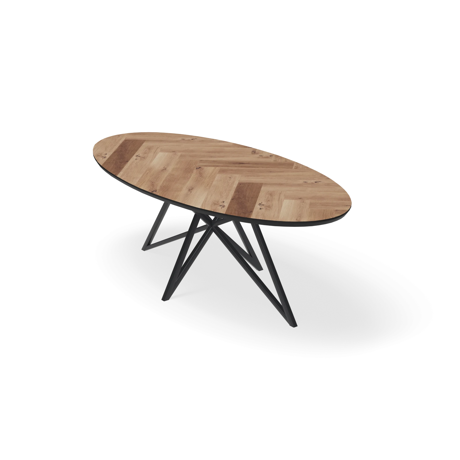 Eettafel Crosse - Ovaal Eiken parket Kiezel (220x110cm)