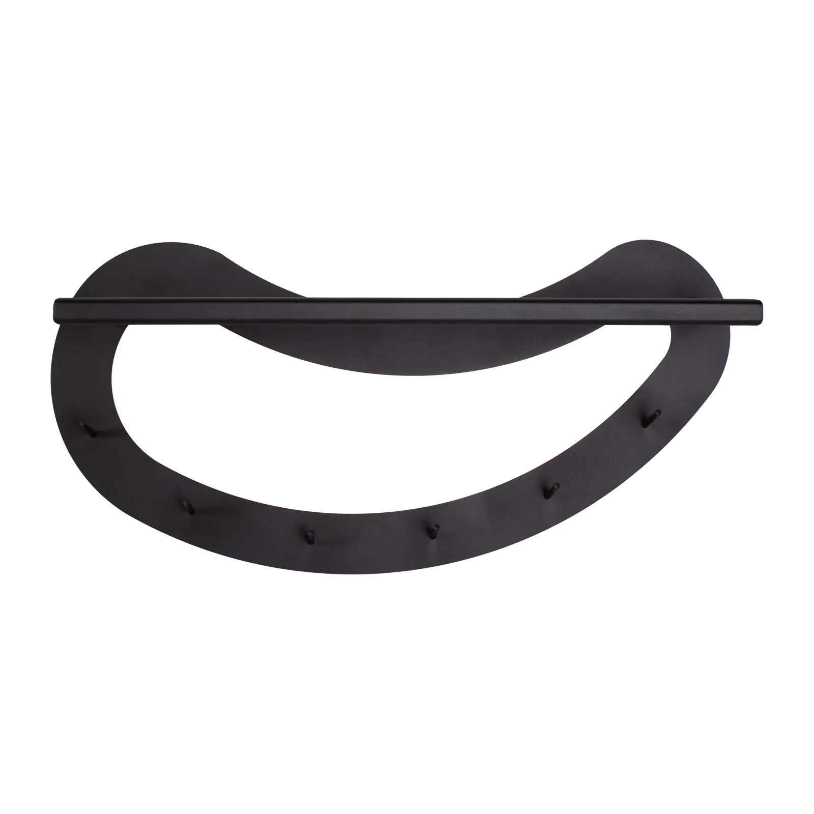 Kapstok Smiley - organische vorm 43x89 cm - metaal Zwart - 6 haken