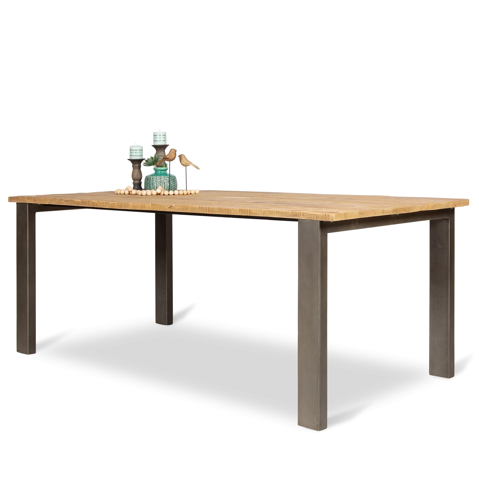 Eettafel (140x80cm) Steelwood - Seasoned Brown