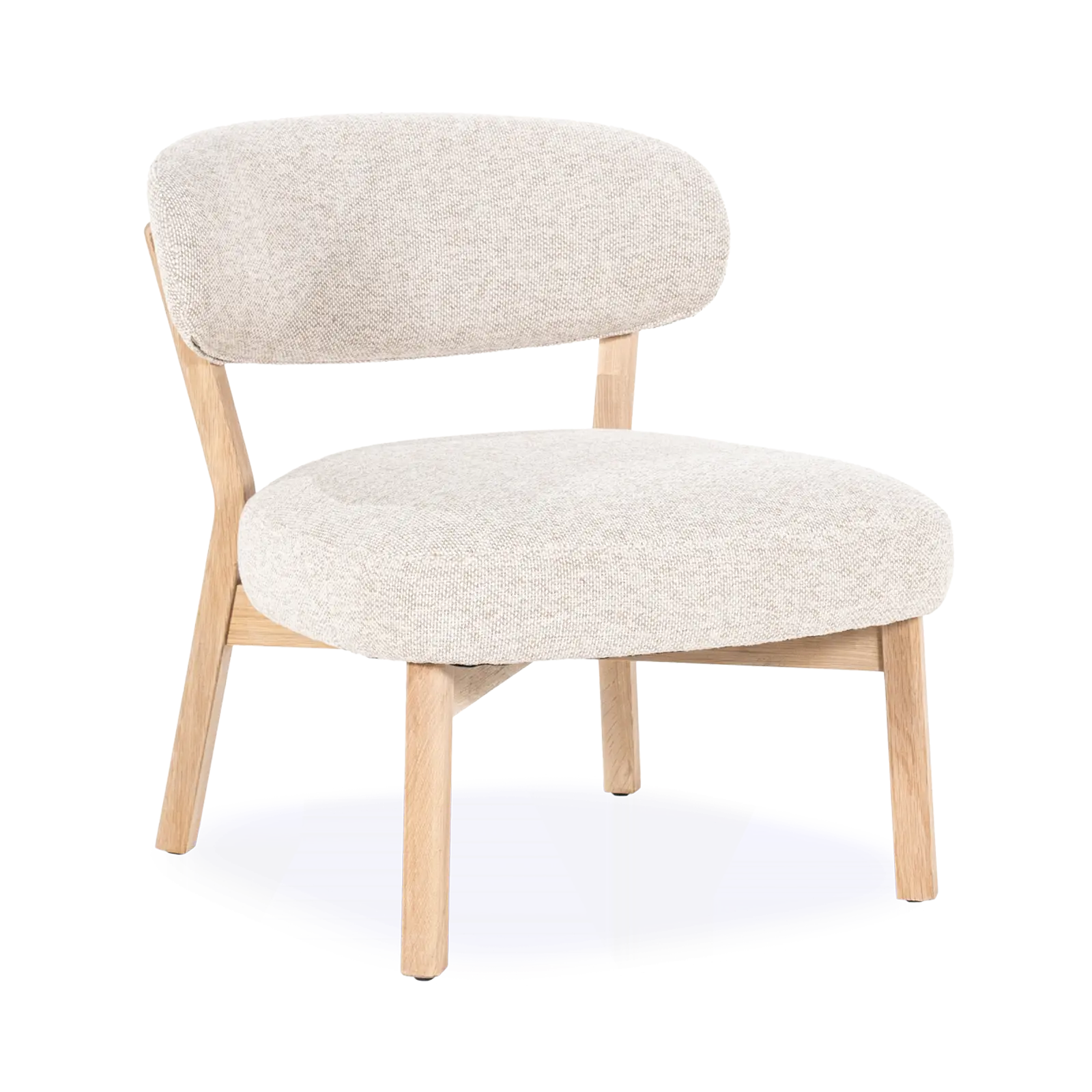 Fauteuil Mikky - stof Moon Taupe - poot eiken naturel - Japandi