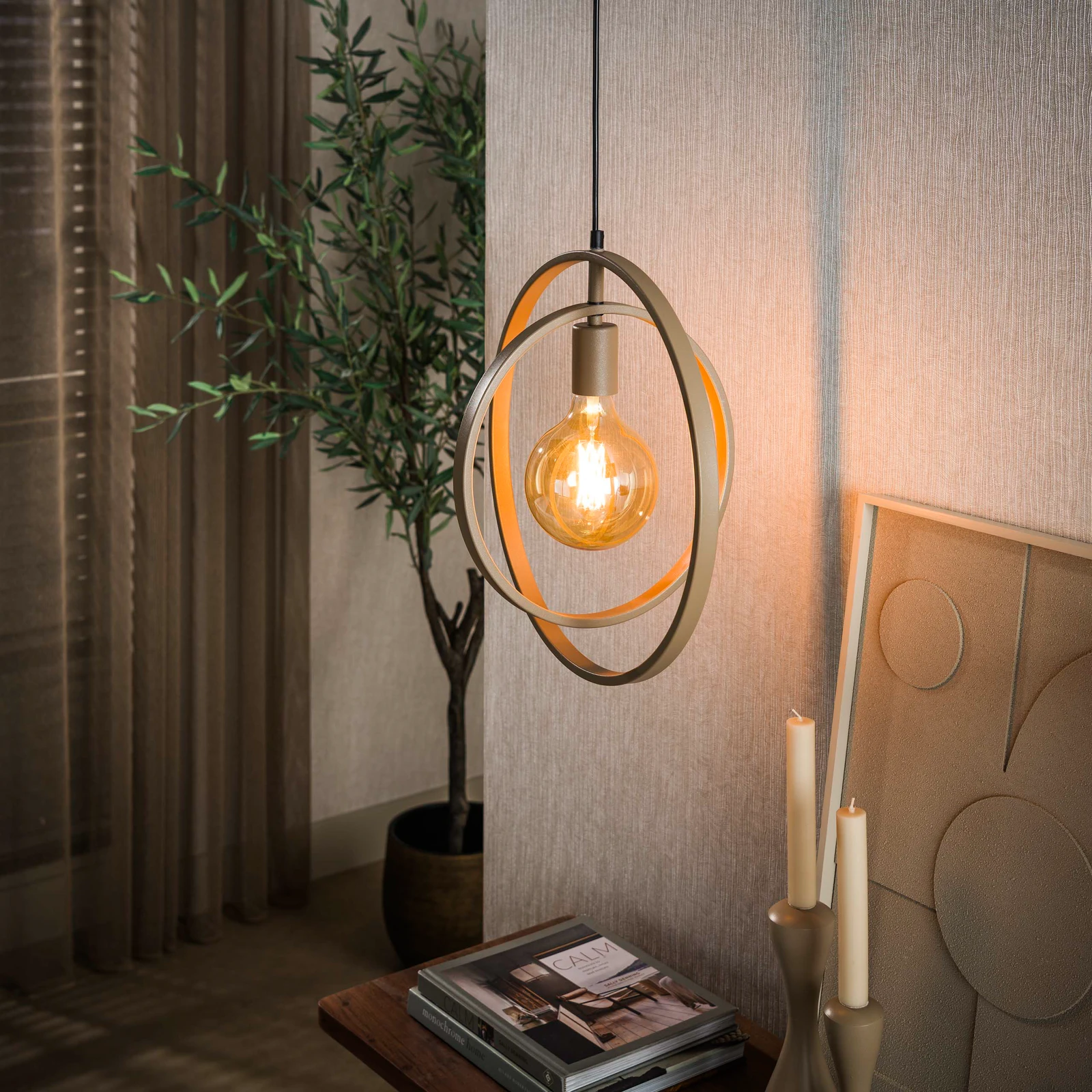 Hanglamp Turn Around (1 licht) - Beige