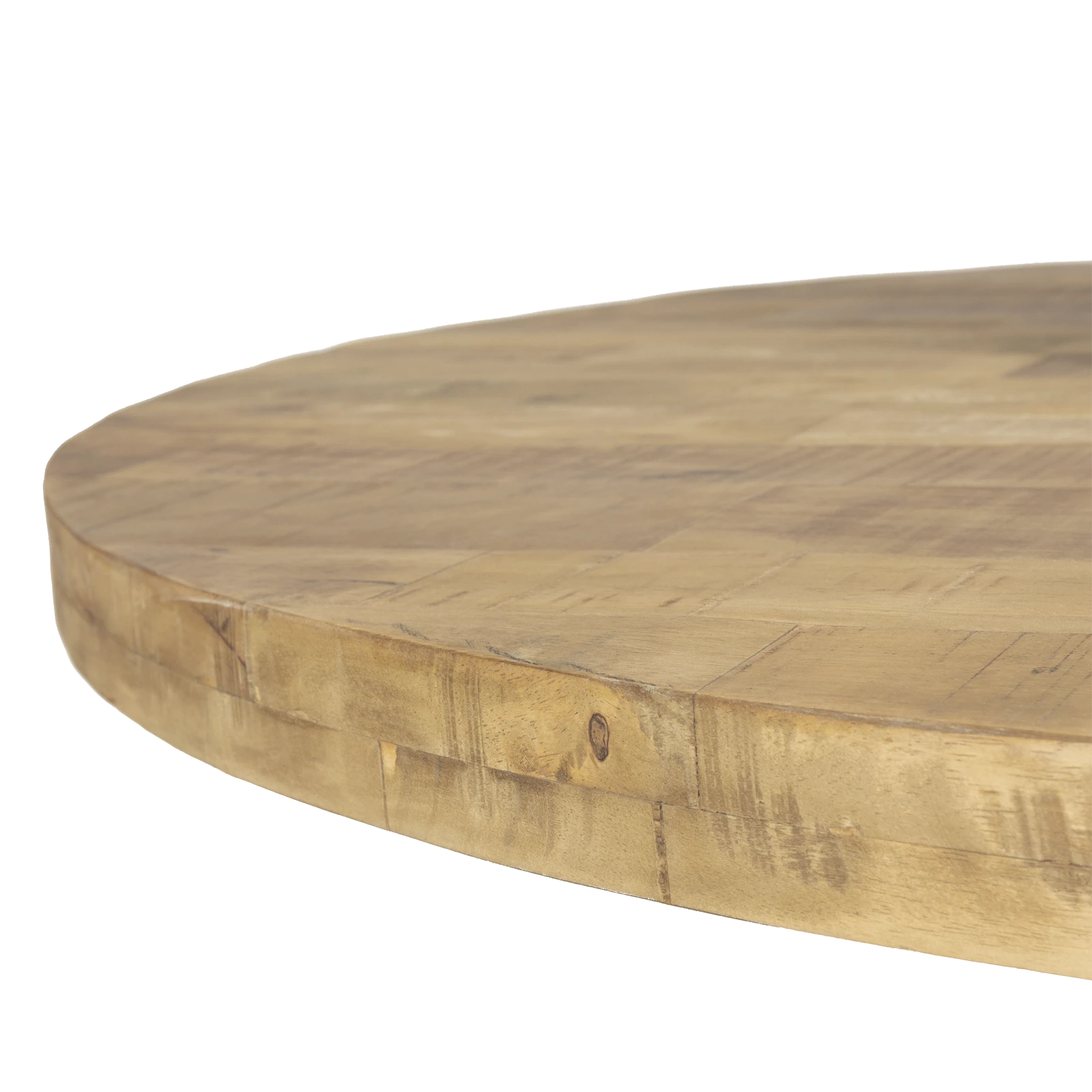 Eettafel (rond 120cm - poot 10x5cm) Steelwood - Seasoned Brown/Metaal Zwart