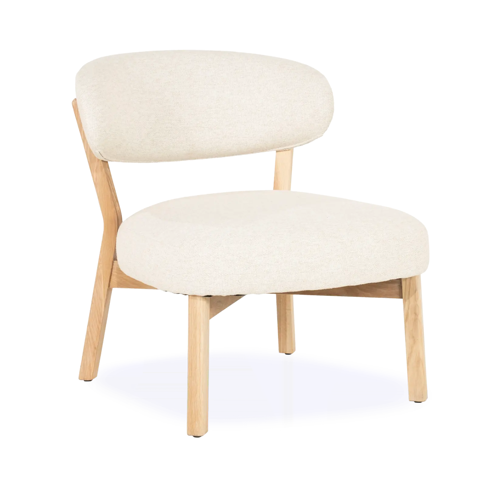 Fauteuil Mikky - stof Moon Beige - poot eiken naturel - Japandi