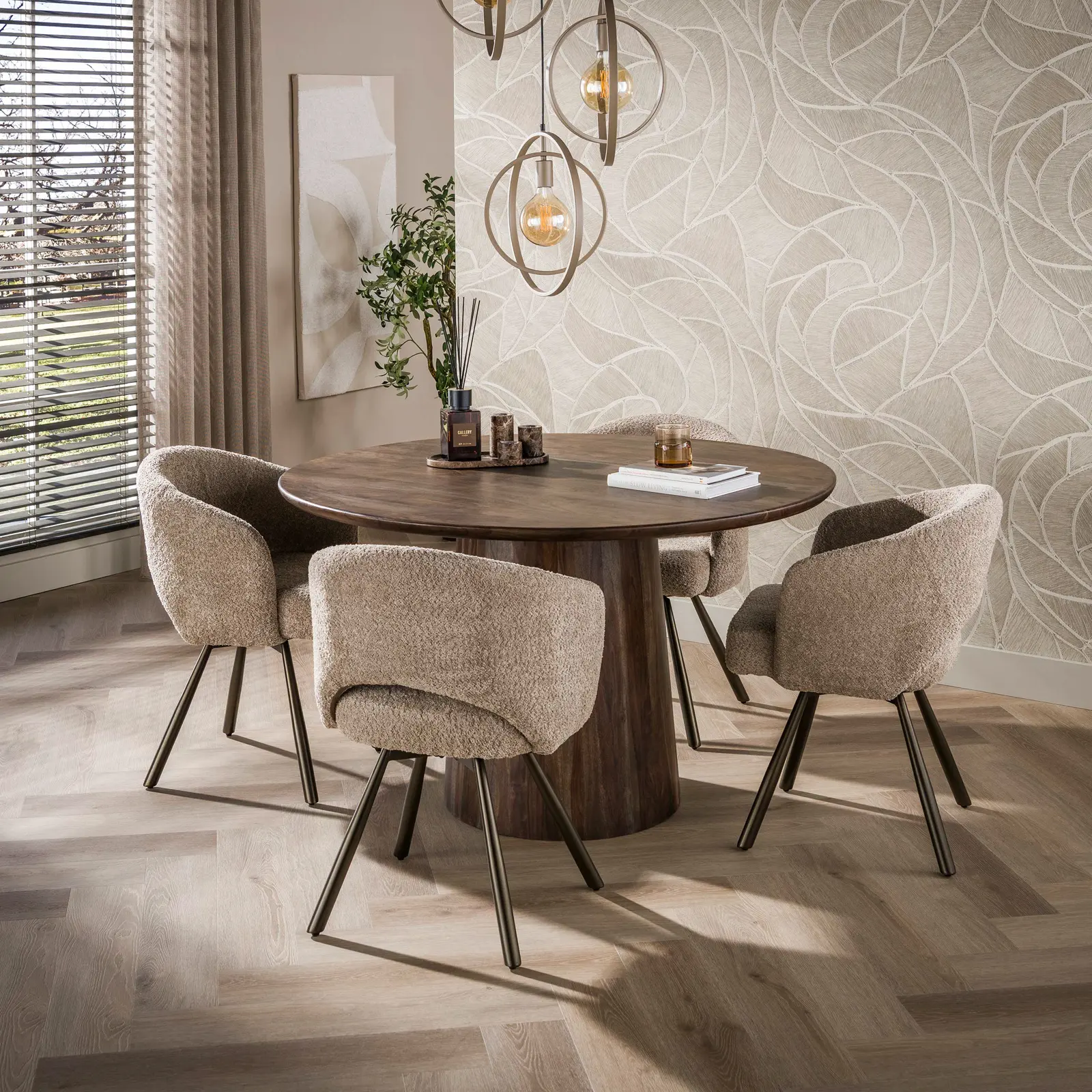 Eettafel Central - rond - Ø130cm - Acacia bruin