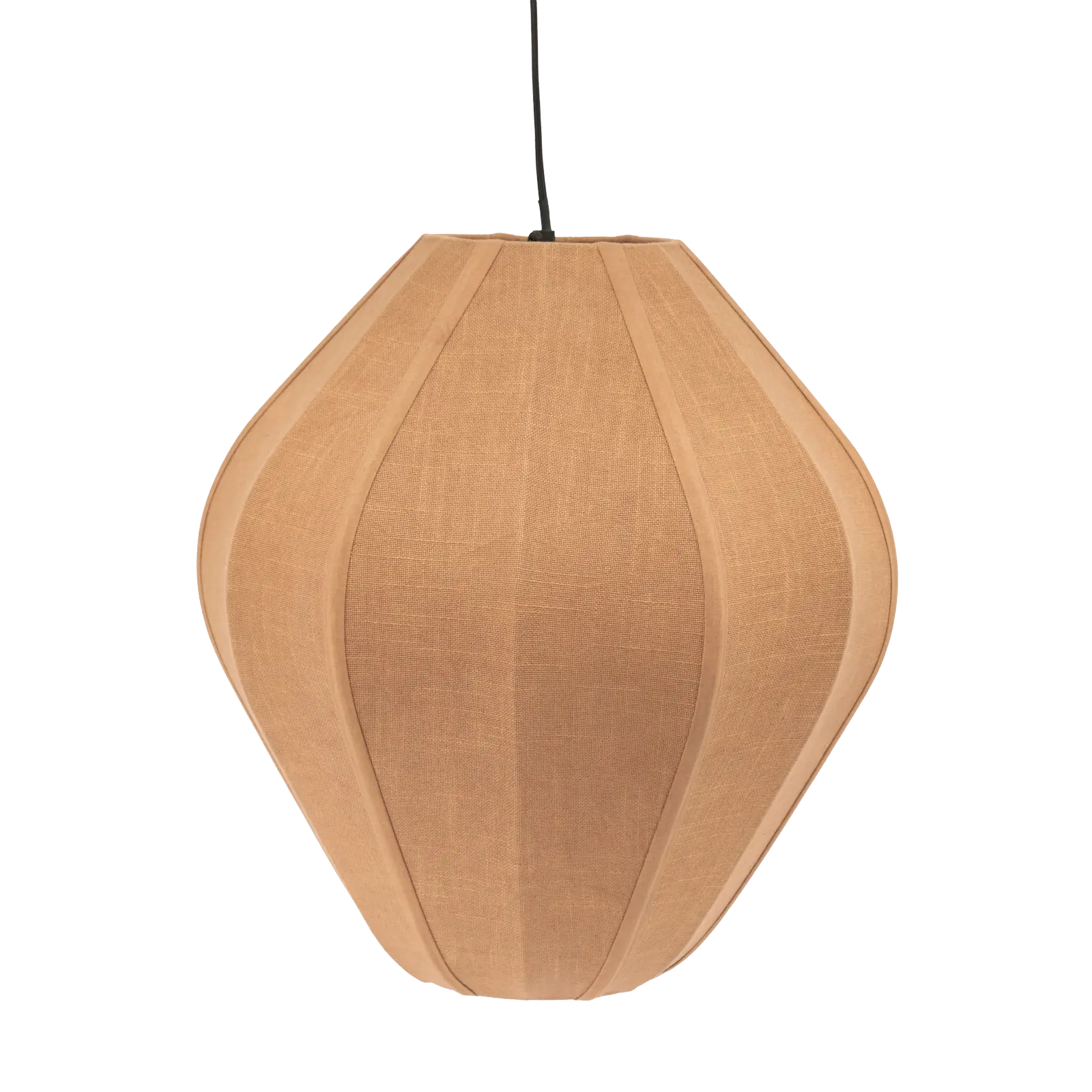 Hanglamp Sora 2 - rond Ø42 cm - stof Linnenlook Bruin