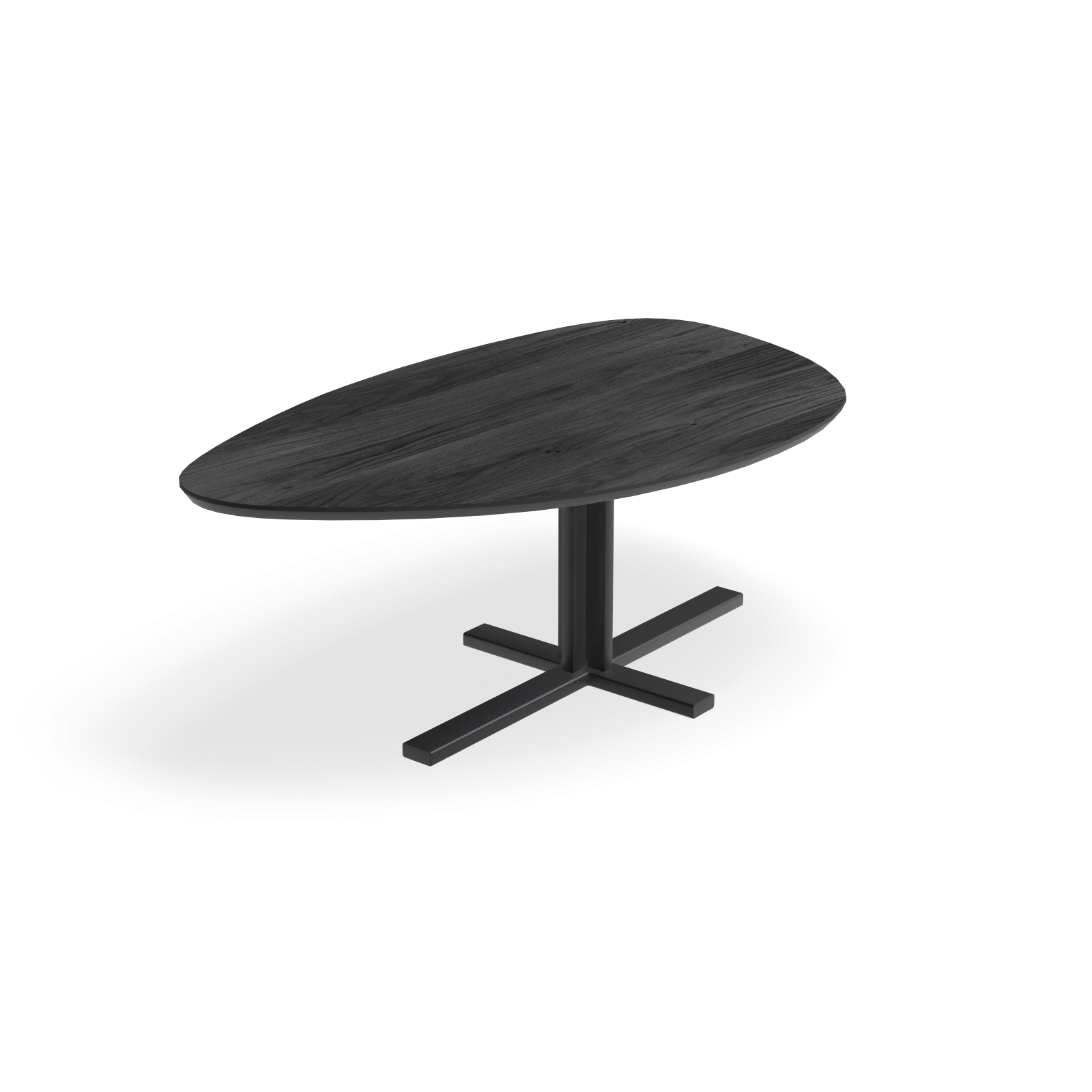 Eettafel Kolos - Kiezel HPL Houtlook Zwart (200x120cm)