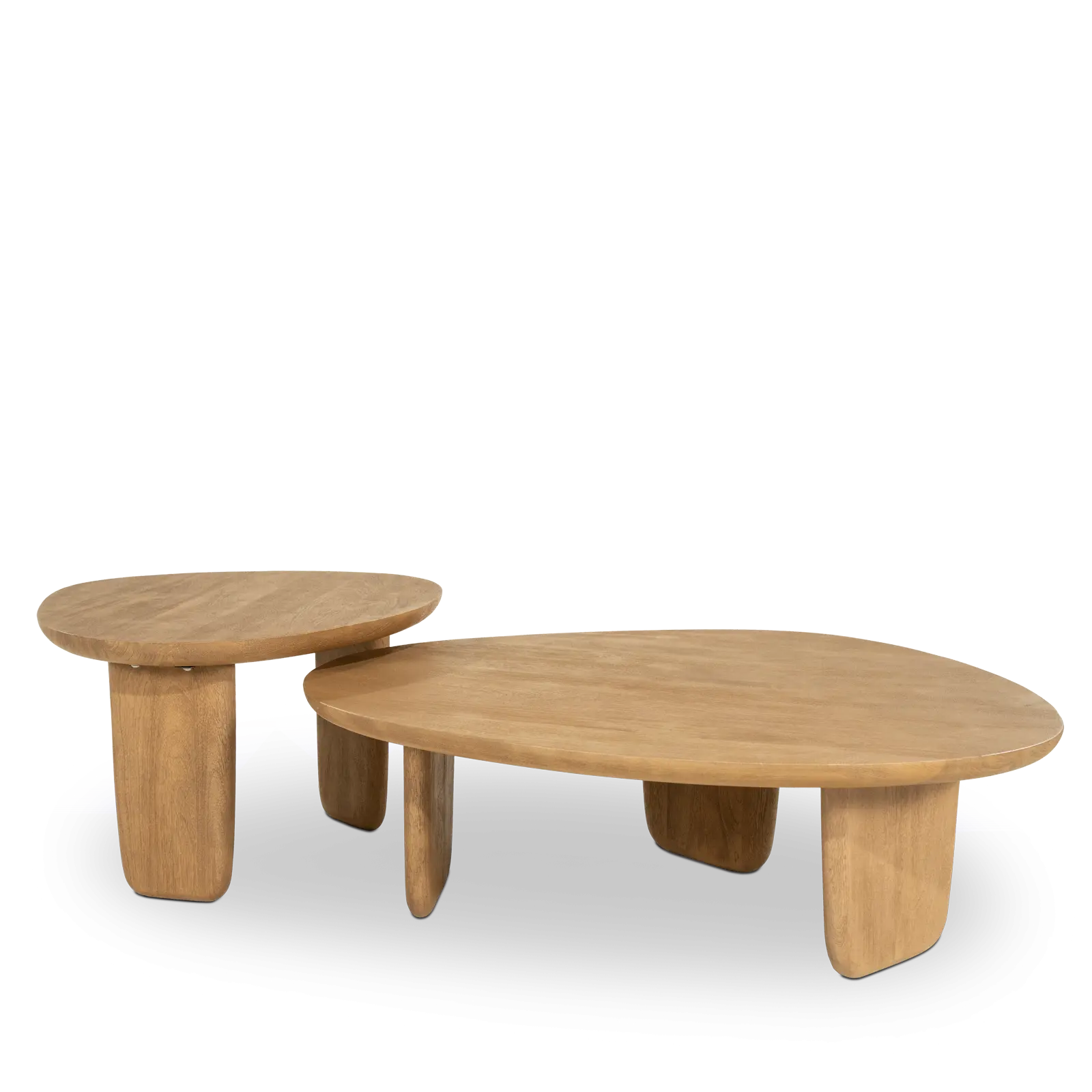 Salontafel Maud - organische vorm 100x85 cm - Mangohout Naturel
