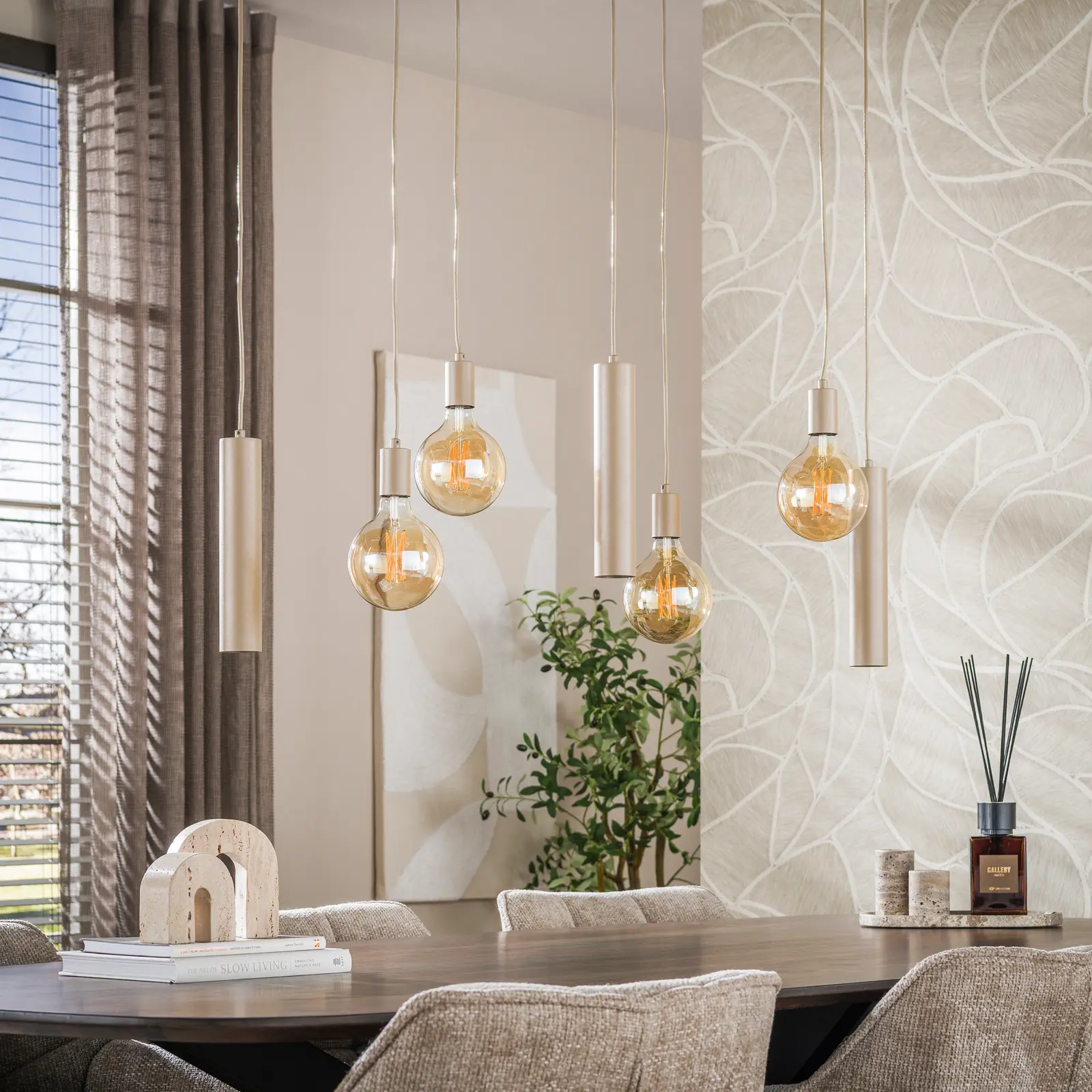 Hanglamp Senso 4+3-lichts - Beige