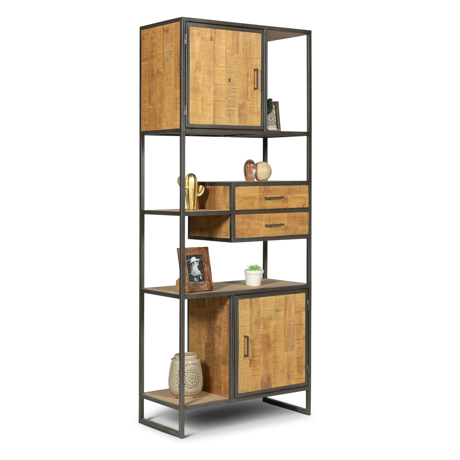 Opbergkast (2 deuren - 2 laden) Breeze - Seasoned Brown
