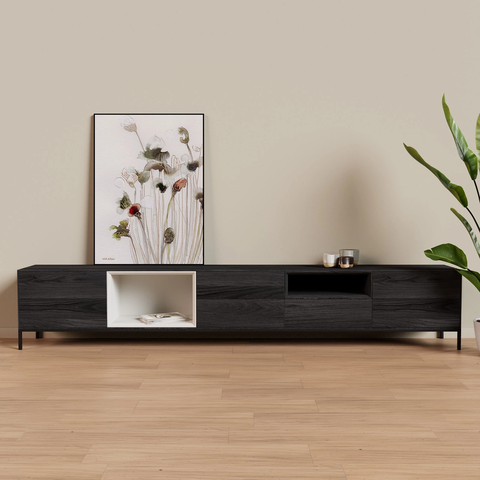 TV Meubel Black Sky 300cm Poot