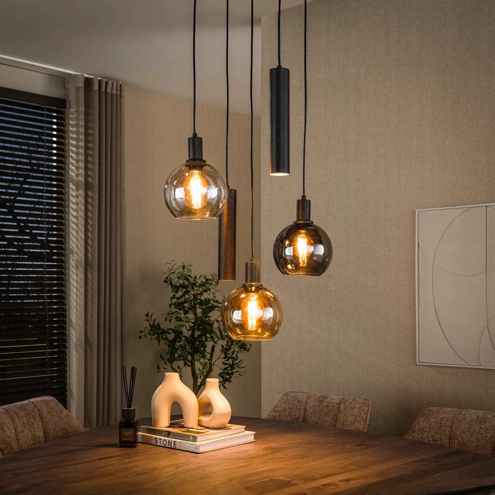 Hanglamp Sfera - Tricolore getrapt 5 lichts - Artic Zwart