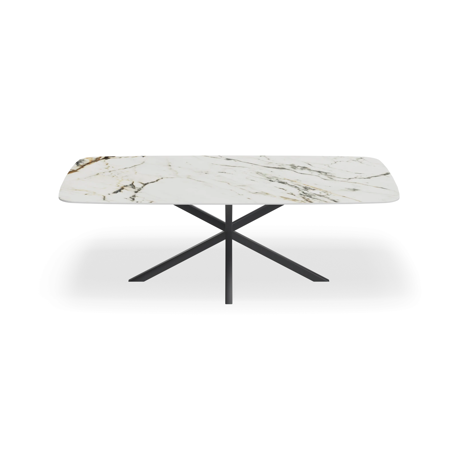 Eettafel North - Deens Ovaal Keramiek Golden White Satin (220x110cm)