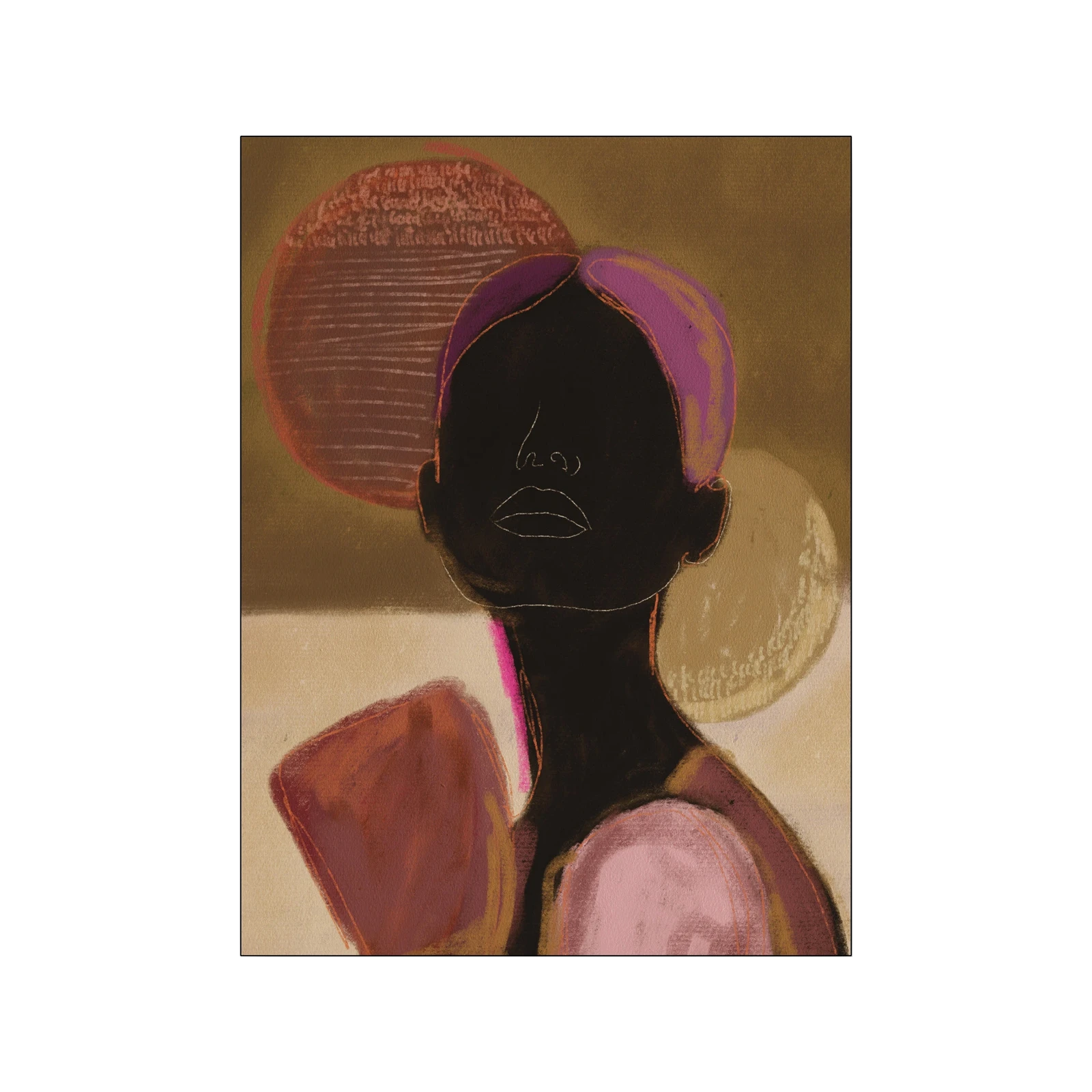 Wanddecoratie 110x145 Silhouette Lady 2 (medium)