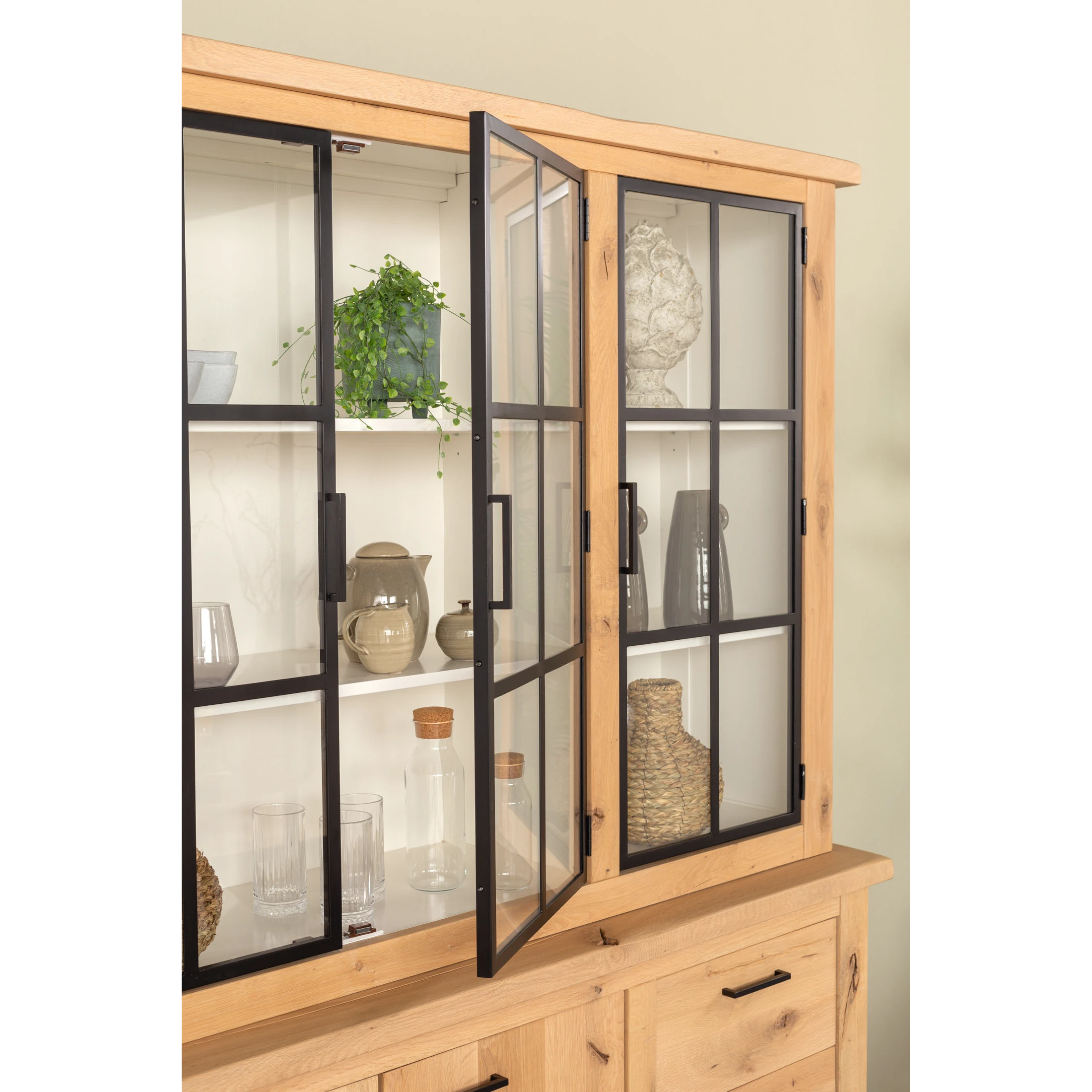 Buffetkast (3 deuren) Beaumont - Combi Nature White / RAL 9010