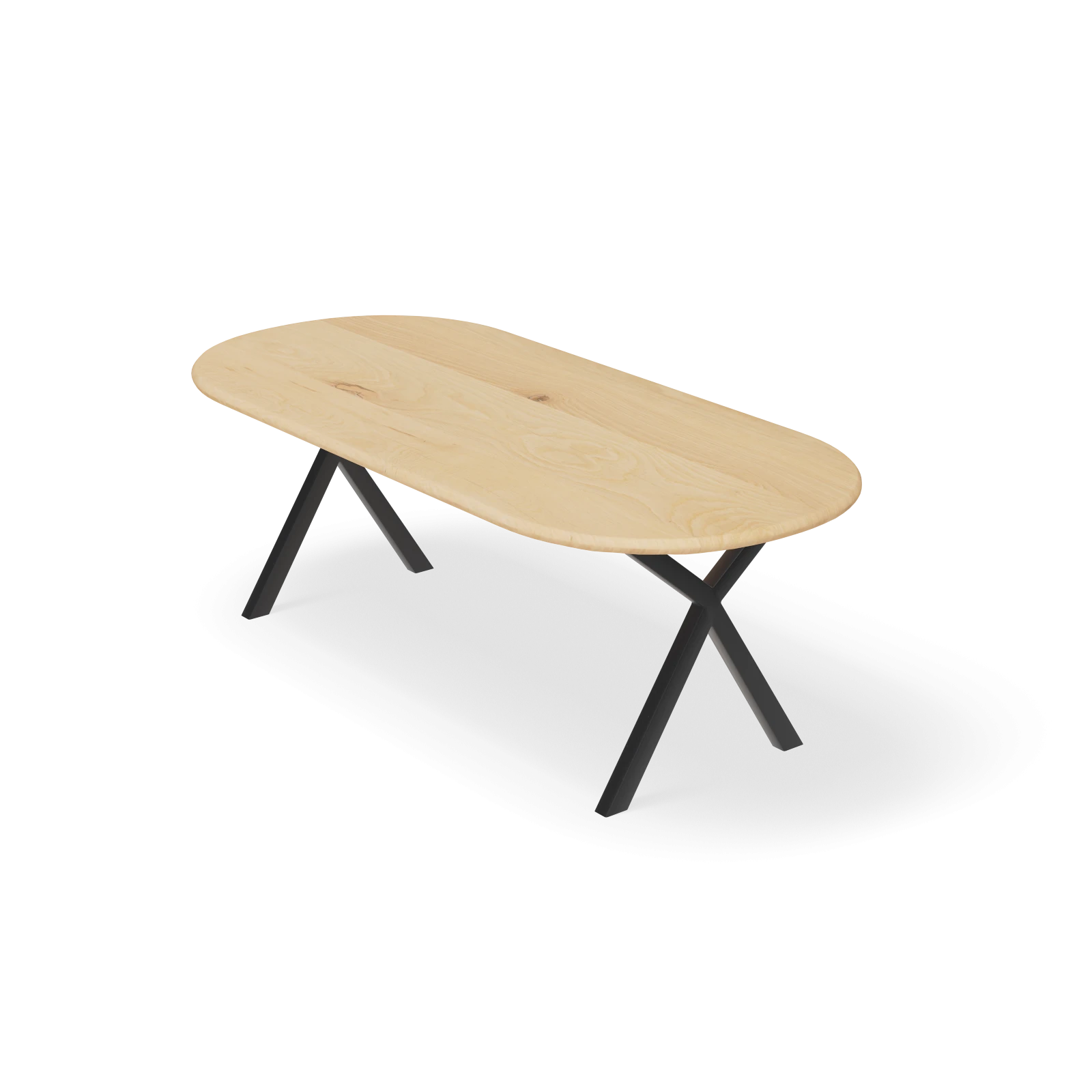 Eettafel X poot - Halve Cirkel Eiken Nature White (220x100cm)