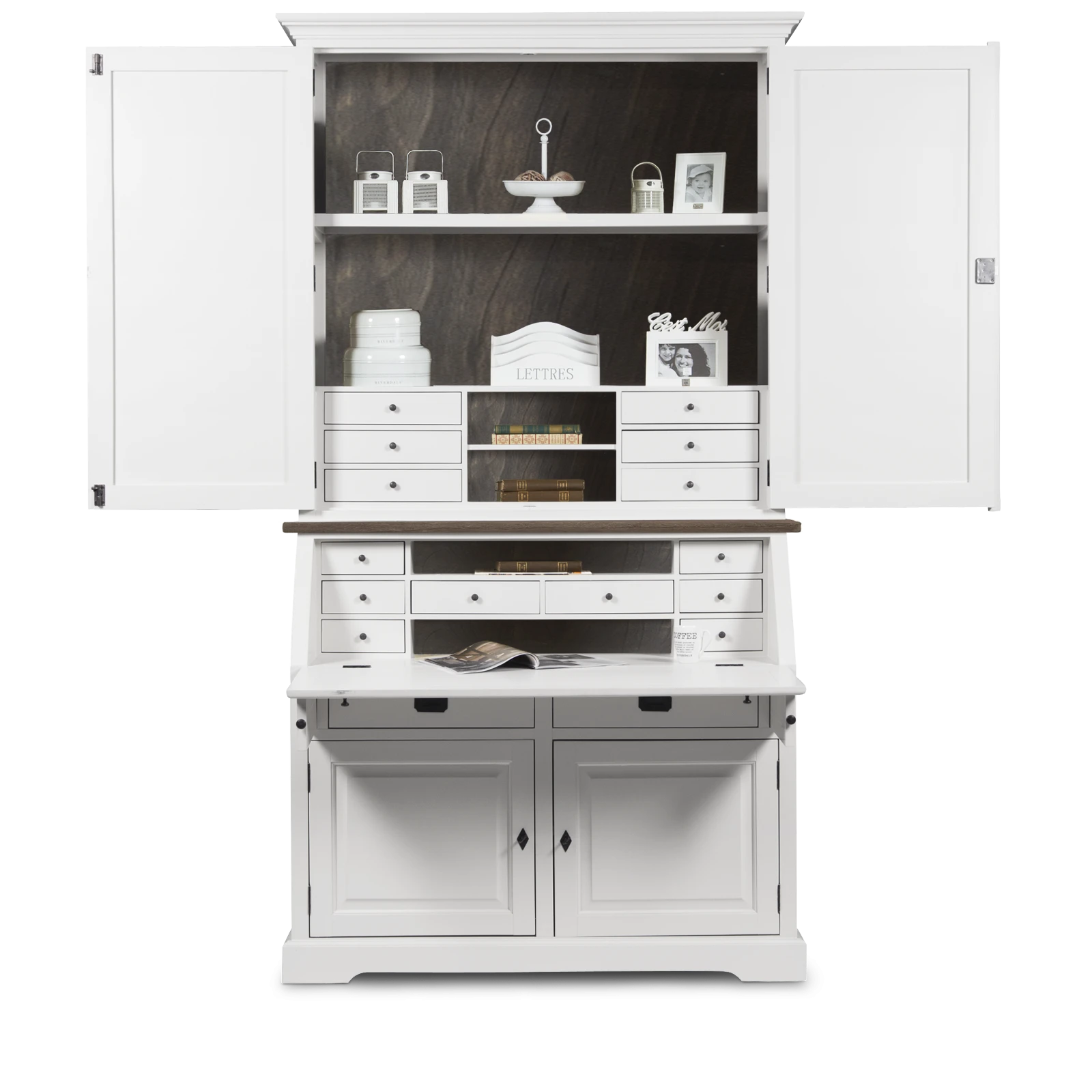 Bureaukast Lakewood - Clear/Mindi Darkbrown