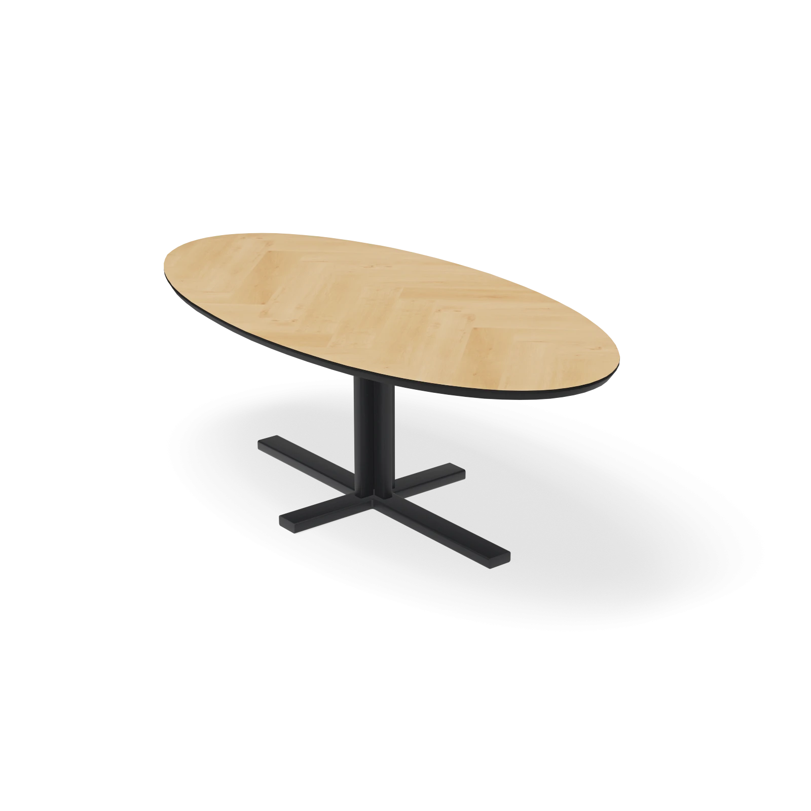 Eettafel Kolos - Ovaal Eiken Visgraat Nature White (220x110cm)