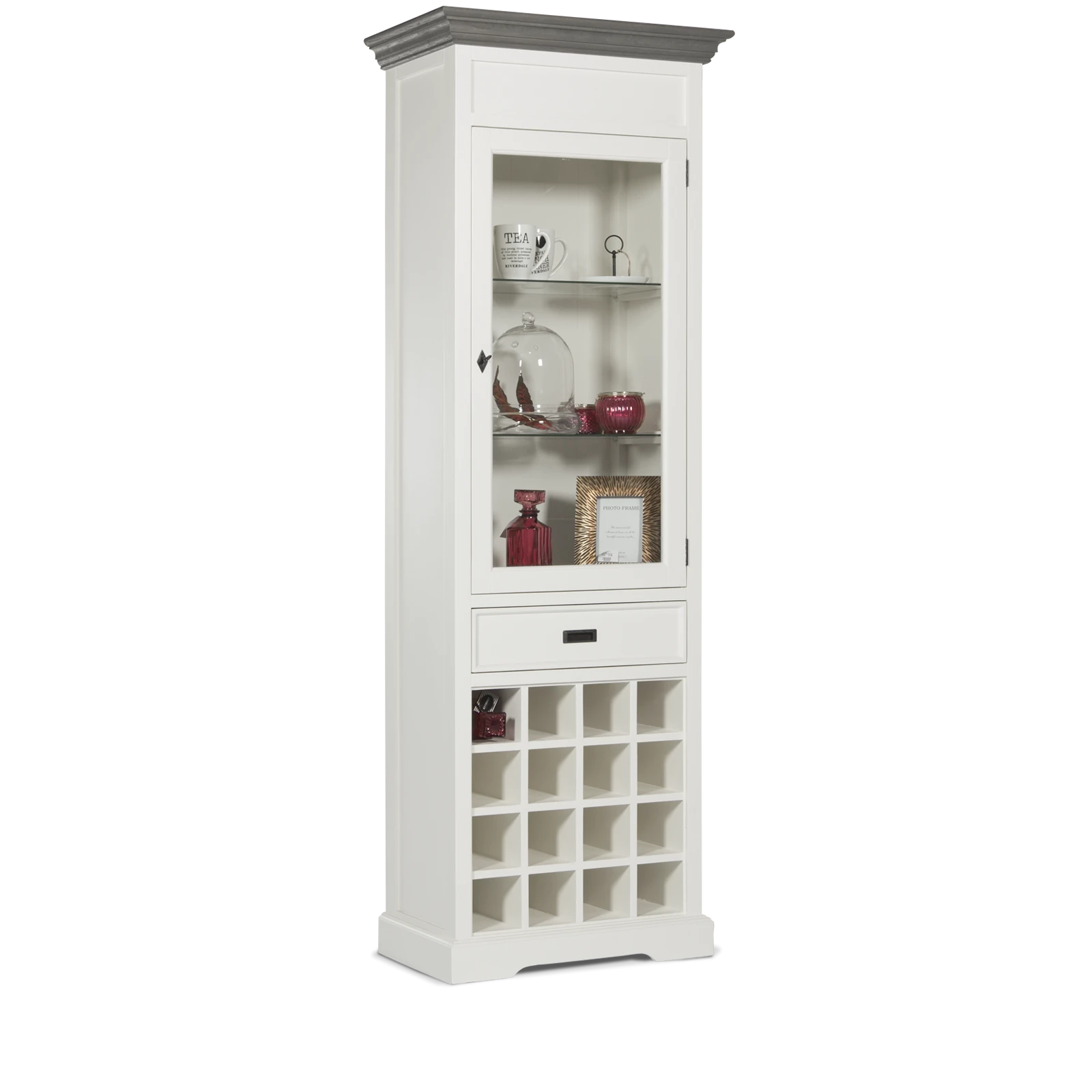 Wijnkast Riverwoods - ClearWhite/Rustic Grey