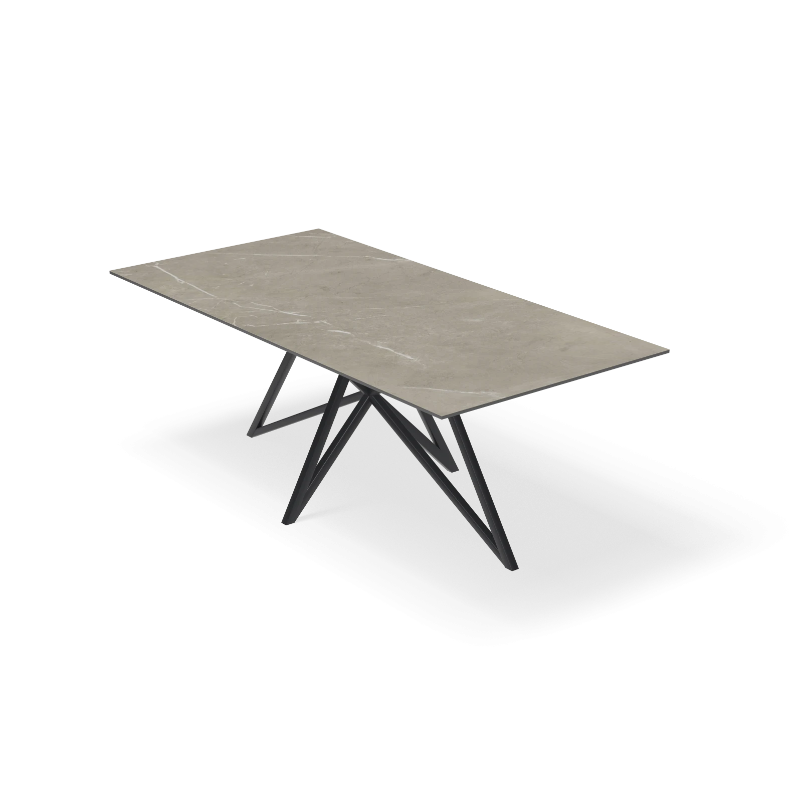 Eettafel Crosse - Rechthoek Keramiek Tafu Satin (200x100cm)