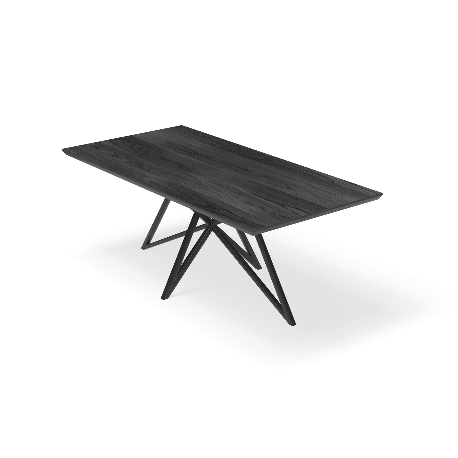 Eettafel Crosse - Rechthoek HPL Houtlook zwart (200x100cm)