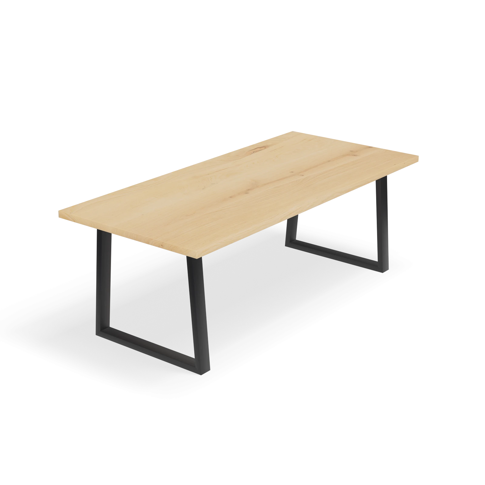 Eettafel U poot (8x4cm) - Rechthoek Eiken Nature White (220x100cm)