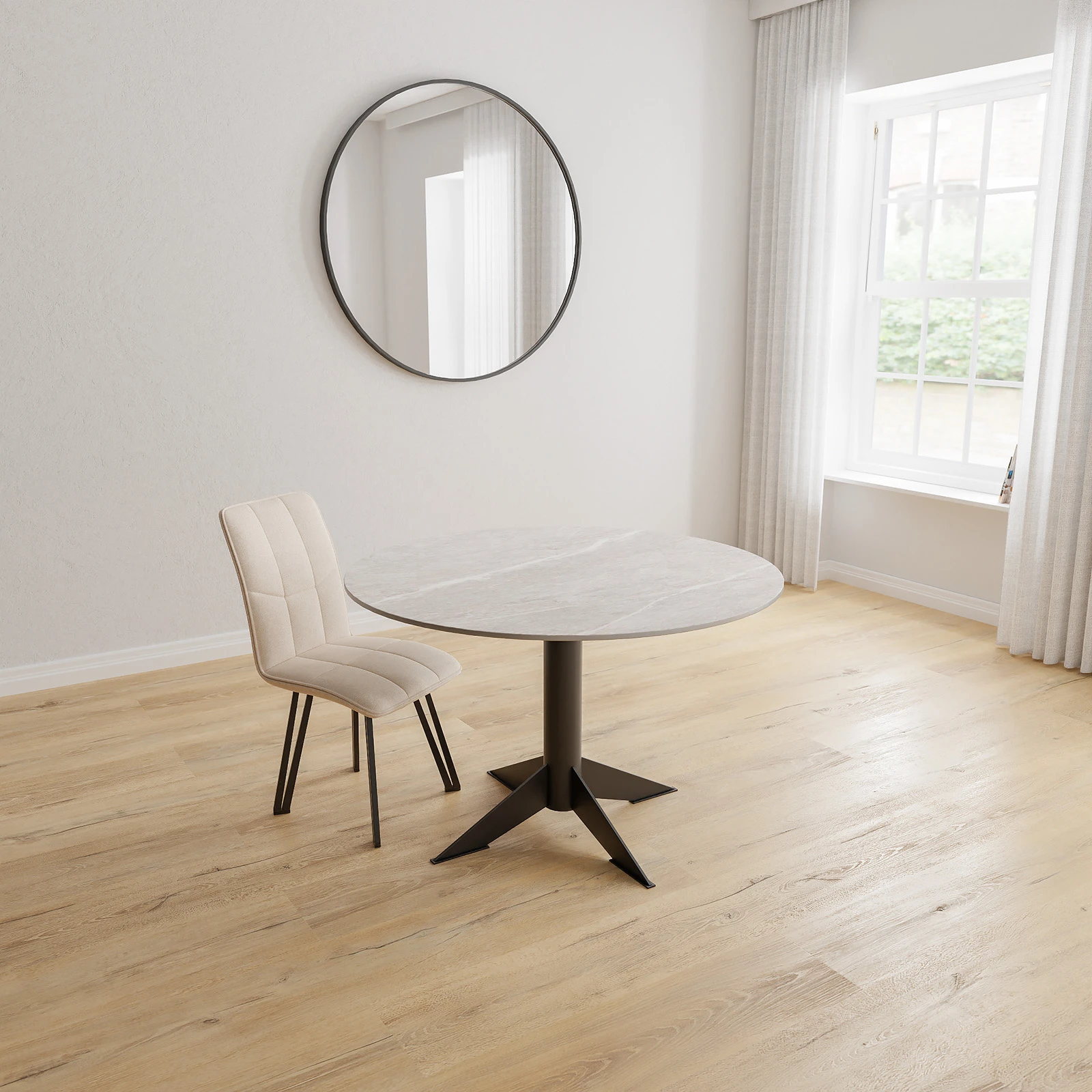 Eettafel Westfield - Rond Keramiek Fior Di Pesco Satin (120cm)